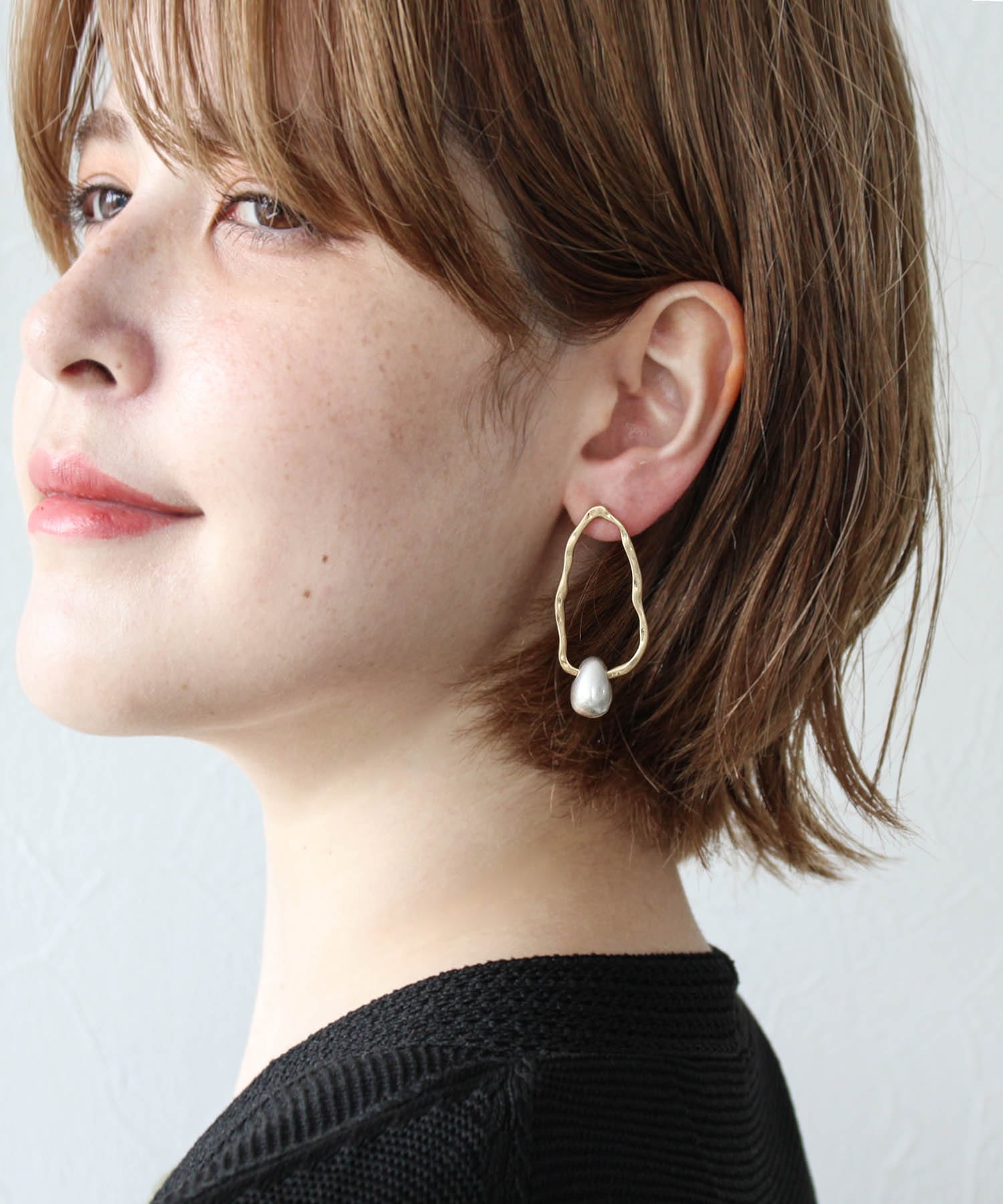 【LIMITED NUMBER 】コンビメッキオーバルピアス