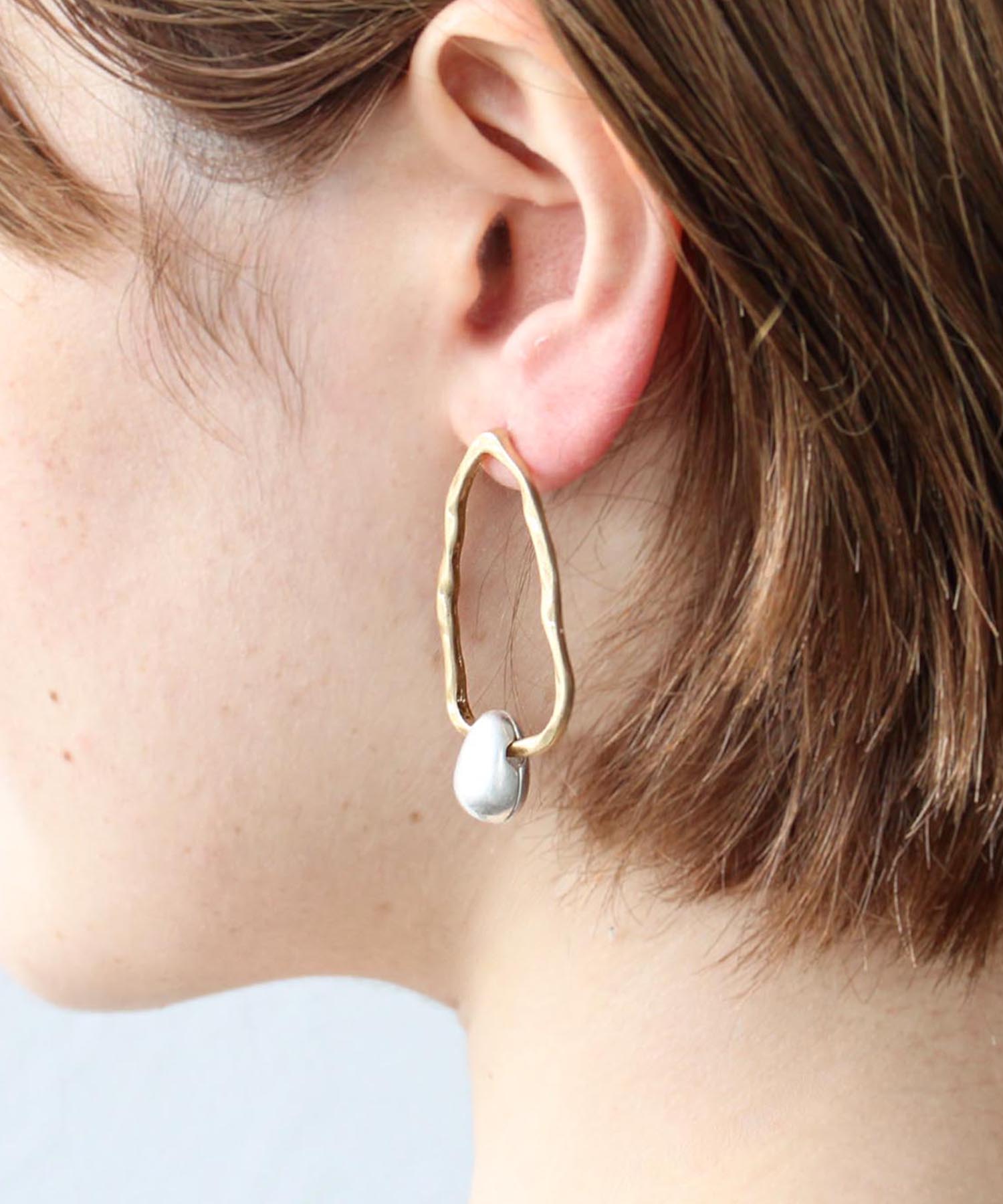 【LIMITED NUMBER 】コンビメッキオーバルピアス