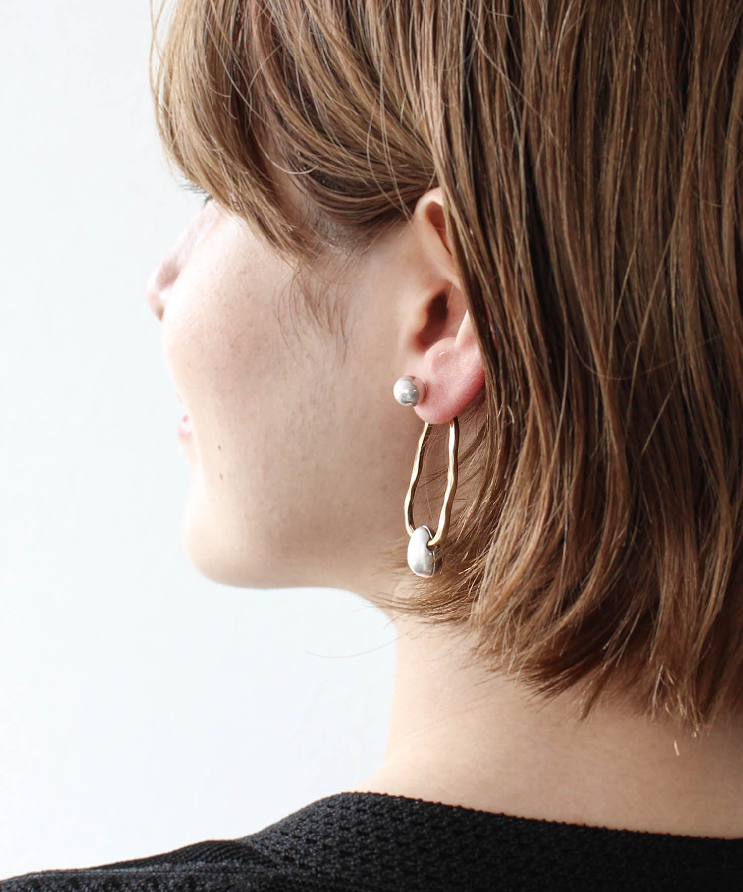 【LIMITED NUMBER 】コンビメッキオーバルピアス