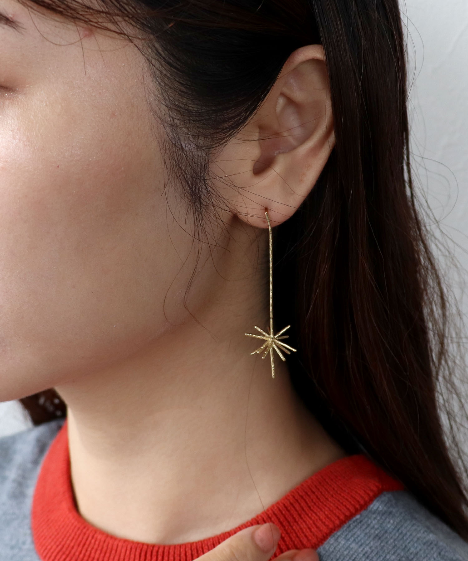 ステンレス【LIMITED NUMBER】ブライトスターチェーンピアス