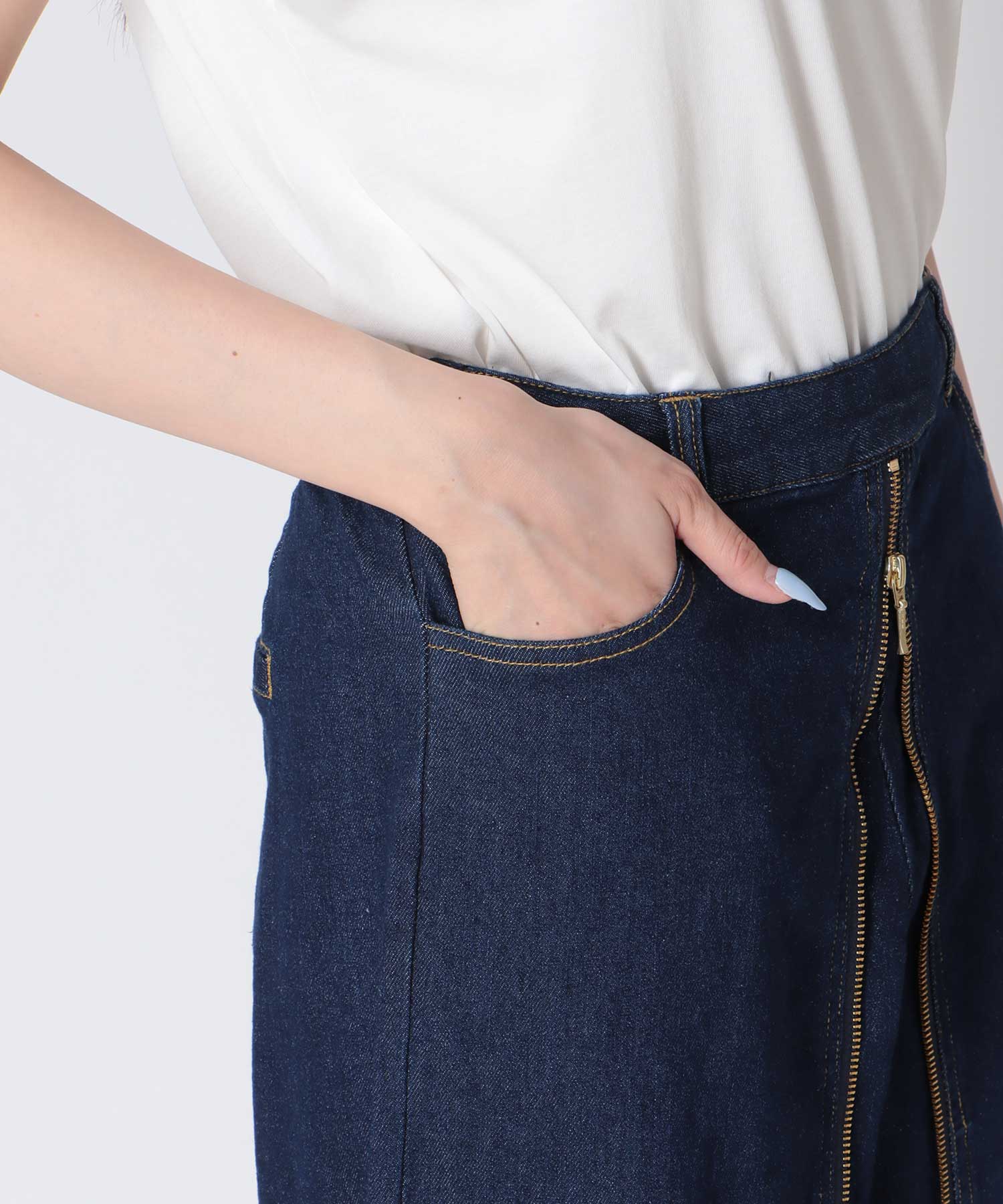 フロントZIPデニムパンツ