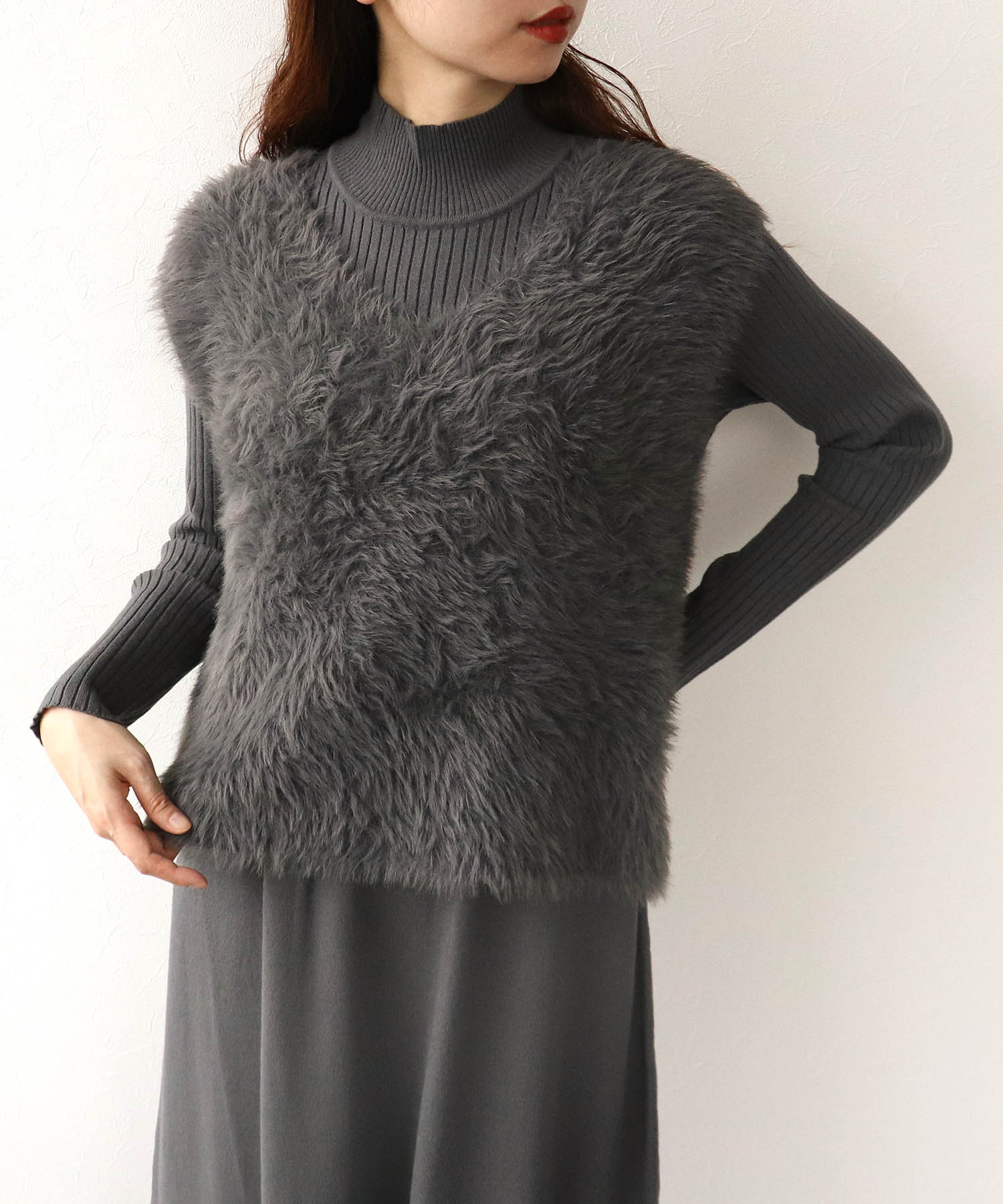 【WEB限定先行予約】Ｖネックベストニットセットワンピース
