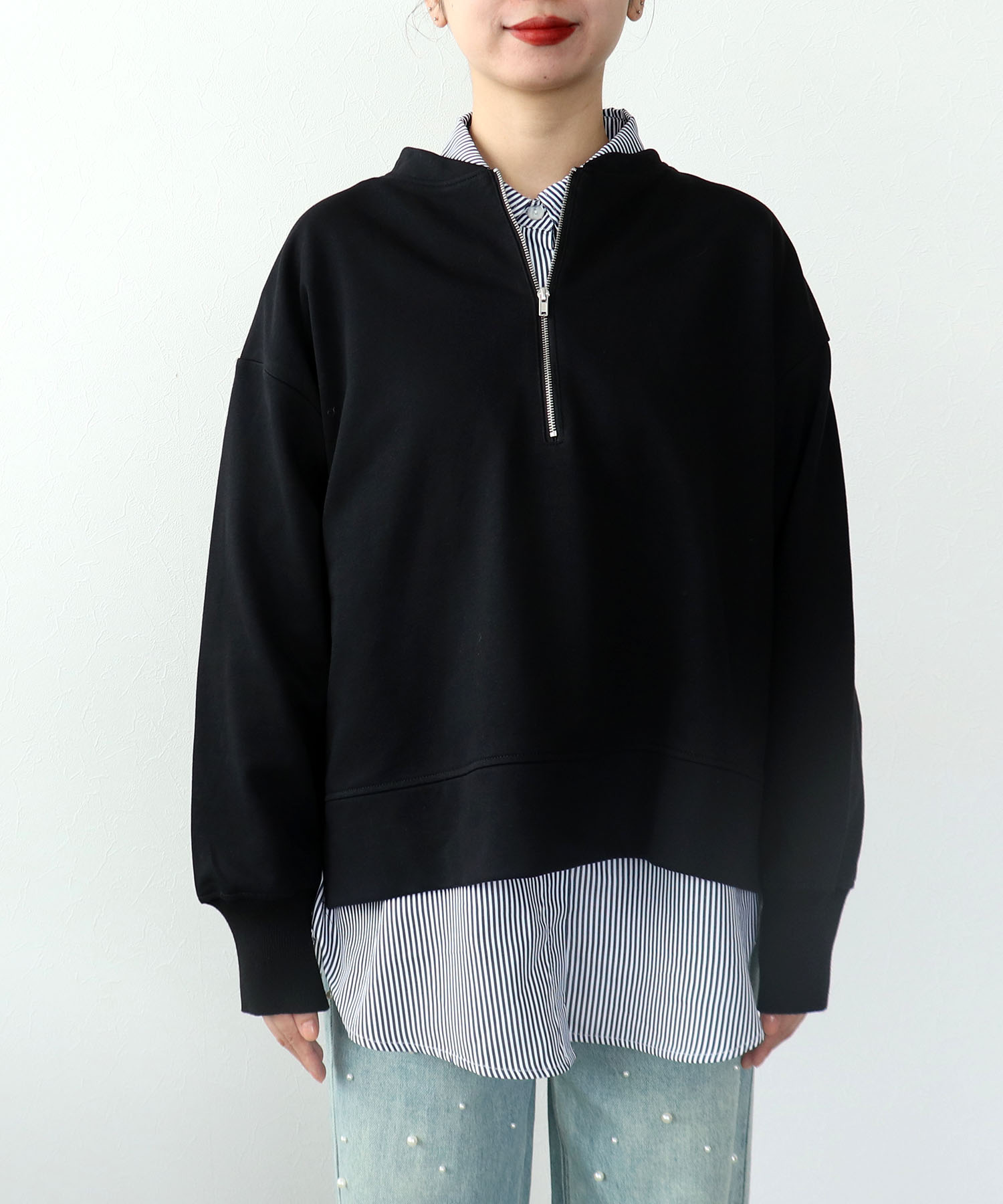 ハーフジップシャツセット