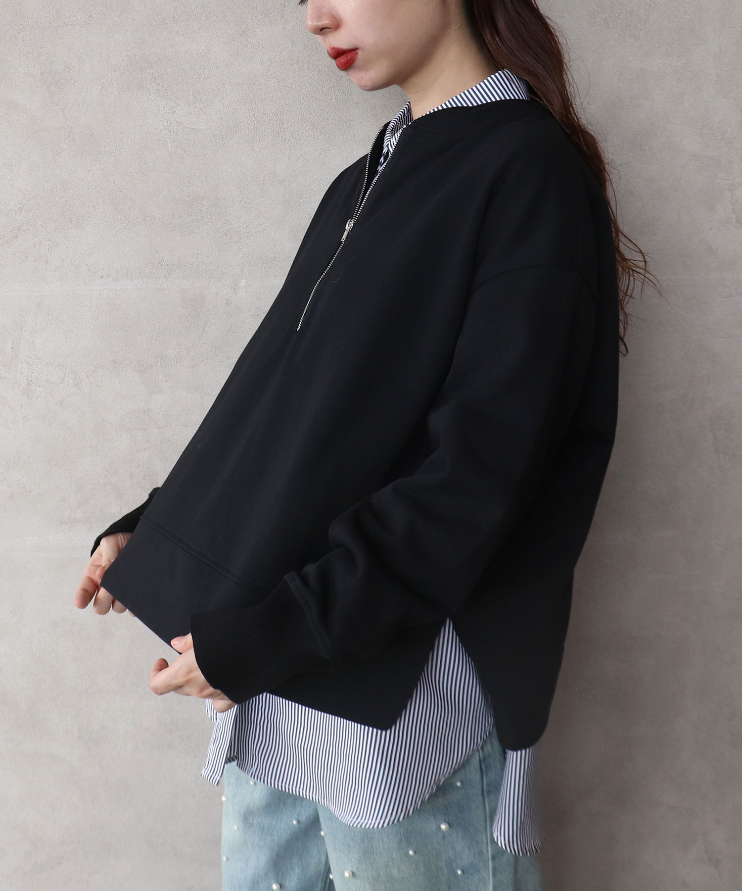 ハーフジップシャツセット