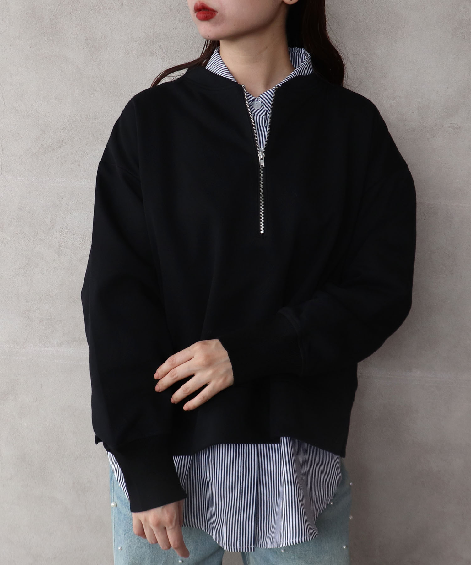 ハーフジップシャツセット