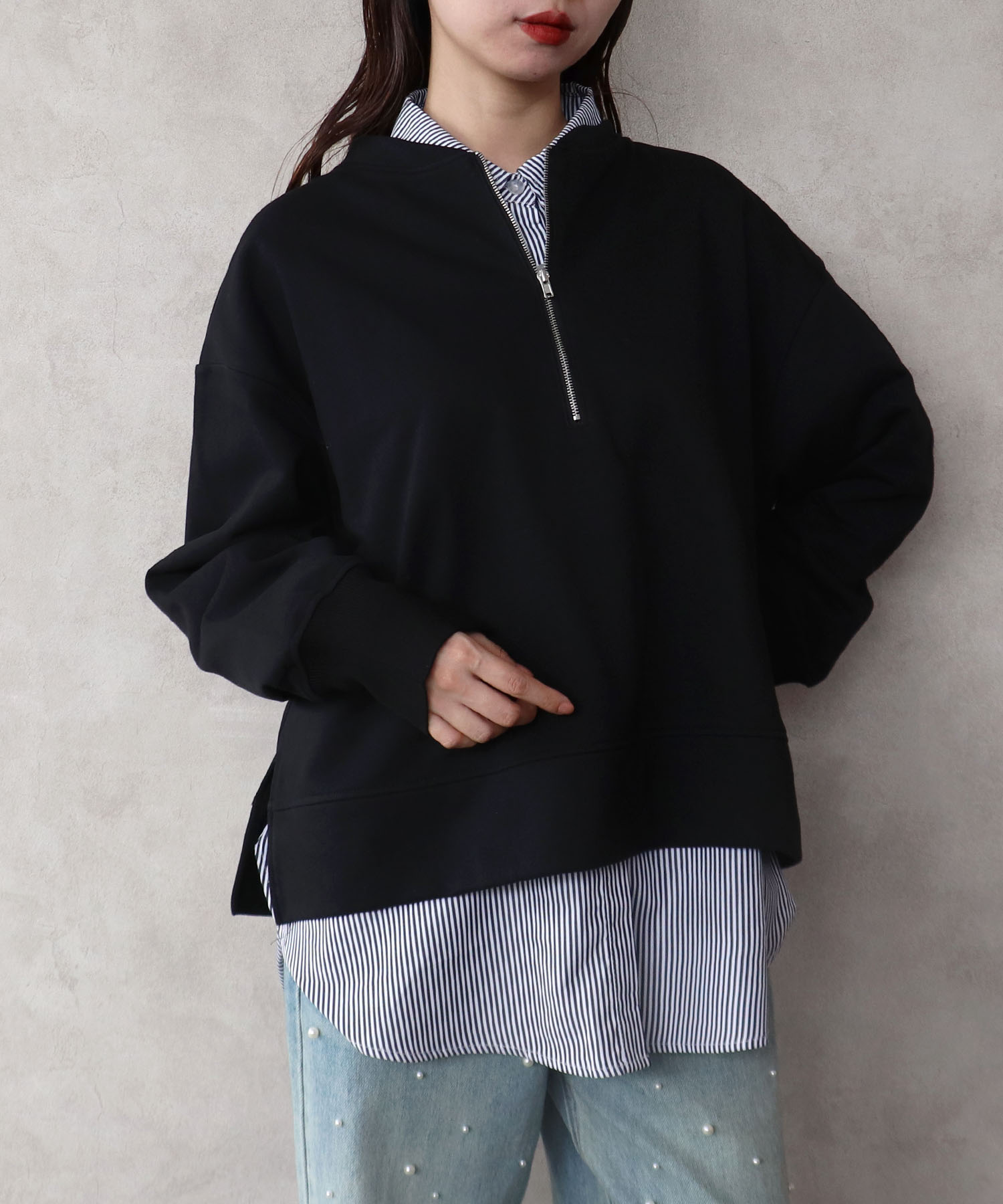 ハーフジップシャツセット