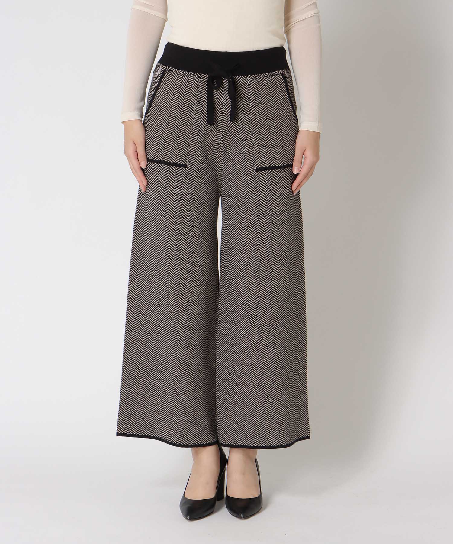 【WEB限定先行予約】ヘリンボーンニットパンツ