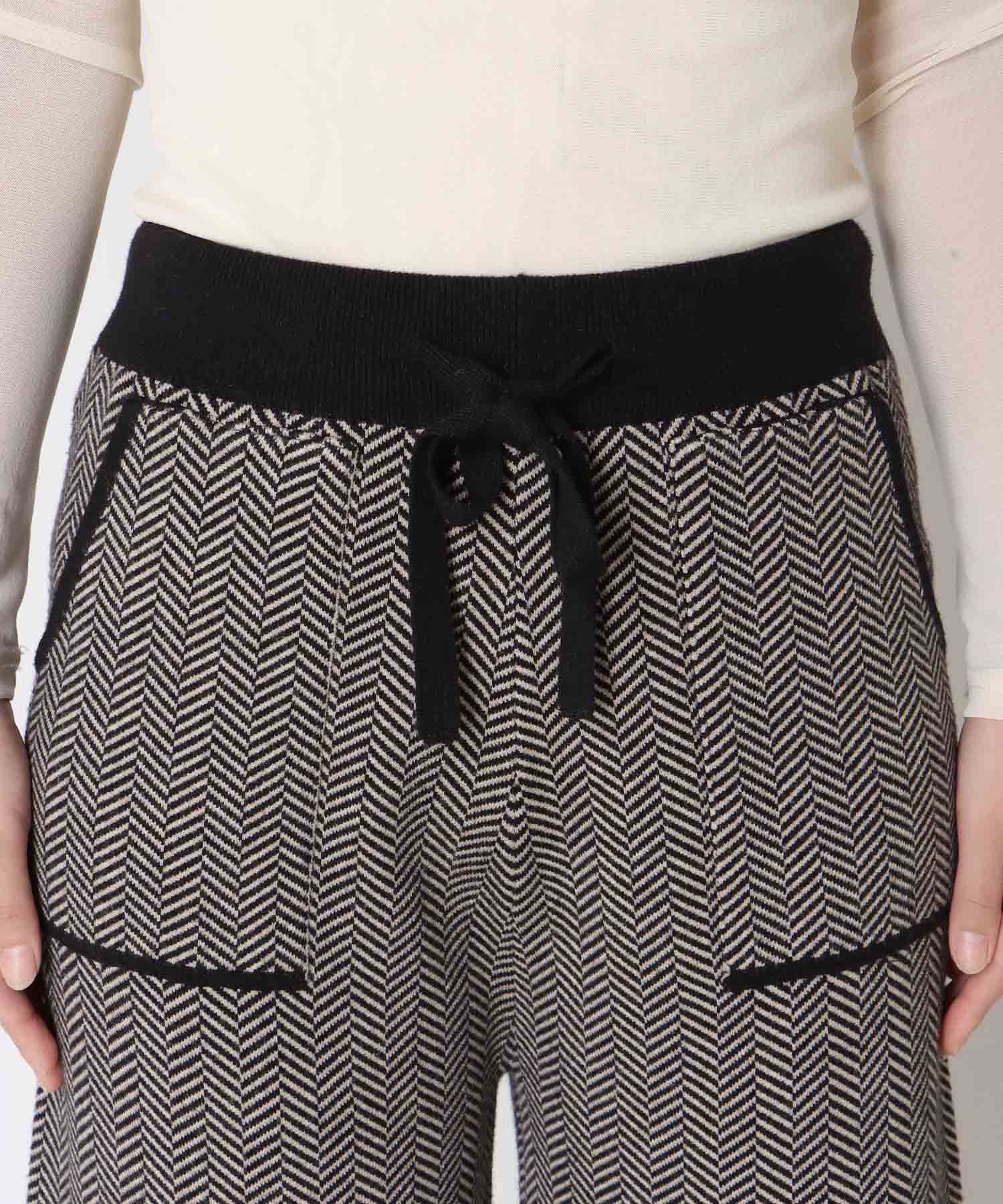 【WEB限定先行予約】ヘリンボーンニットパンツ