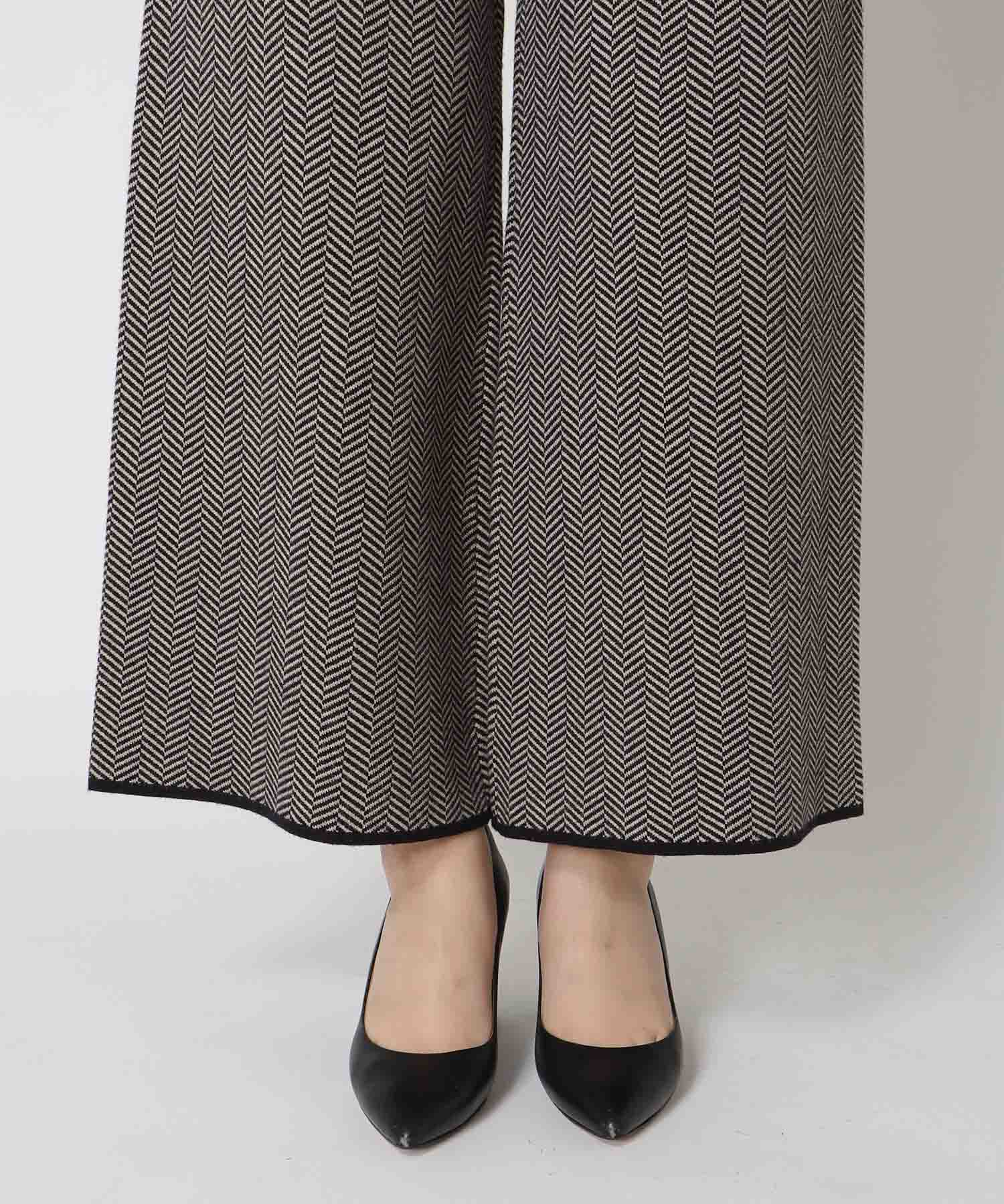 【WEB限定先行予約】ヘリンボーンニットパンツ