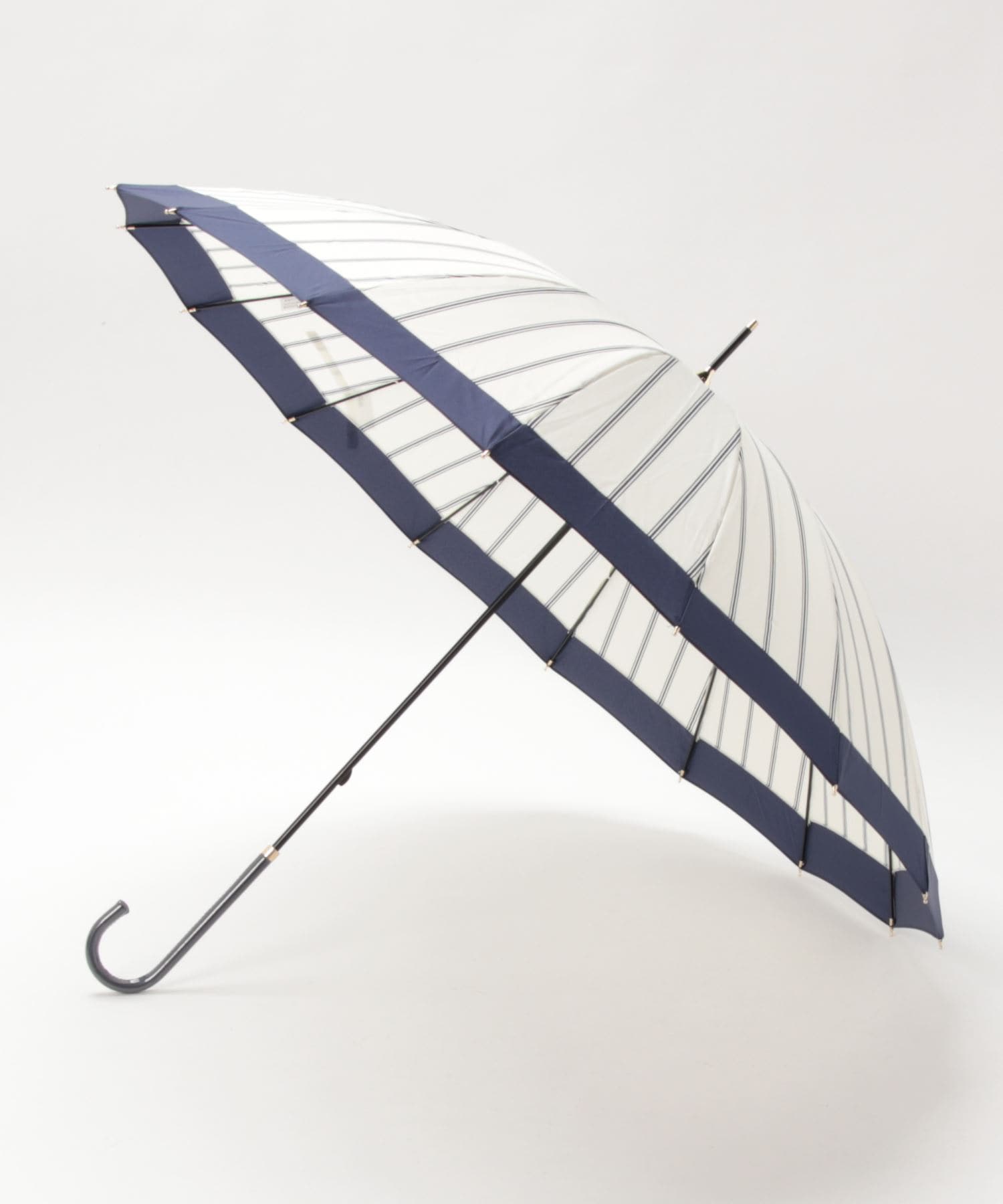 【晴雨兼用】16本骨切り継ぎストライプ長傘