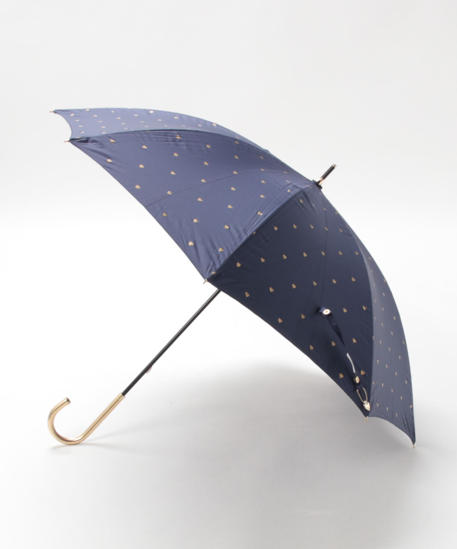 【完全遮光 晴雨兼用】ゴールドプチハート長傘