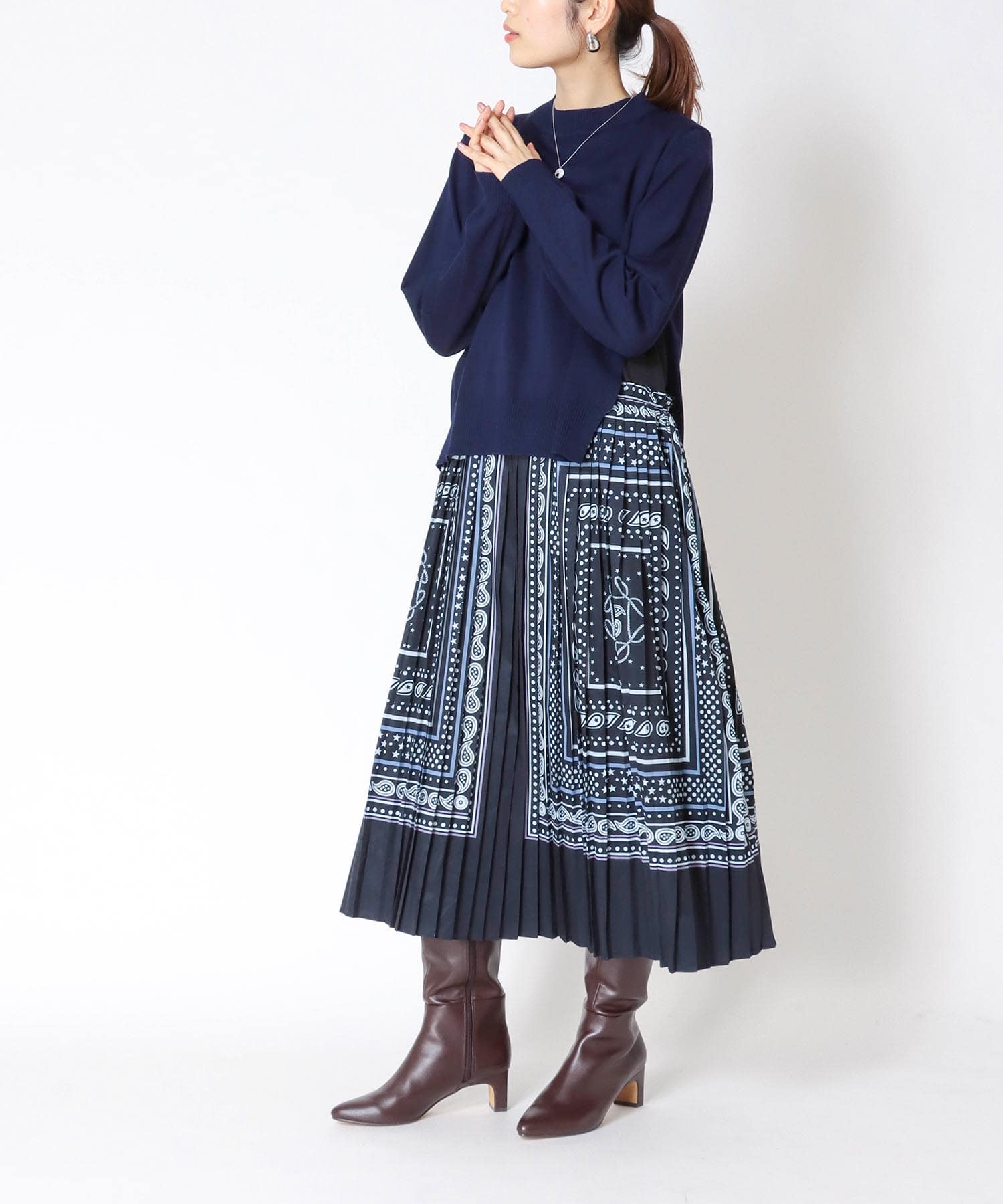 ニット パネルプリーツワンピースset On Jione Store アンドオン ジオン商事公式オンラインストア