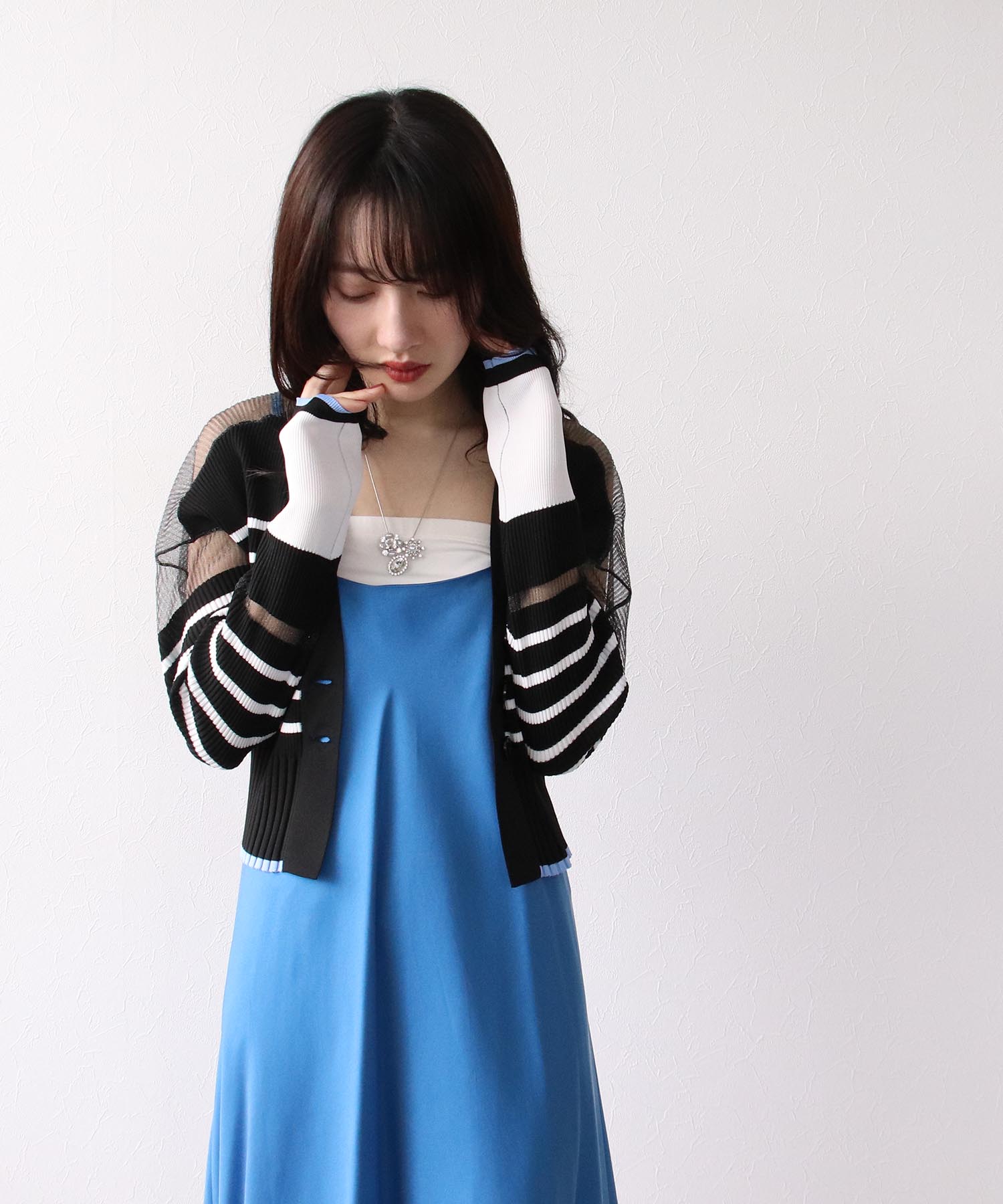 ボーダーラメシアーカーディガン | AND ON JIONE STORE(アンドオン