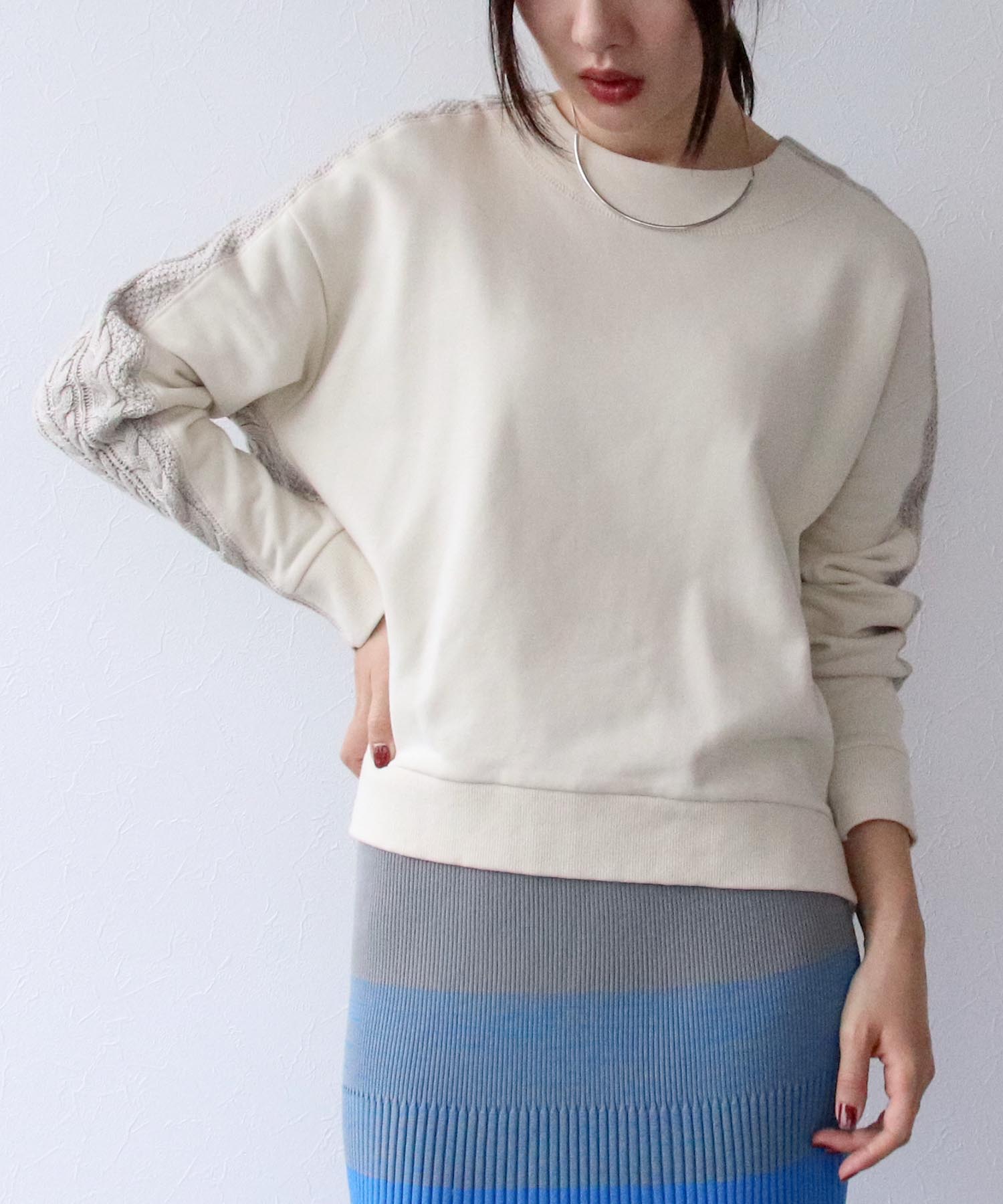 スエットニットドッキングプルオーバー | AND ON JIONE STORE