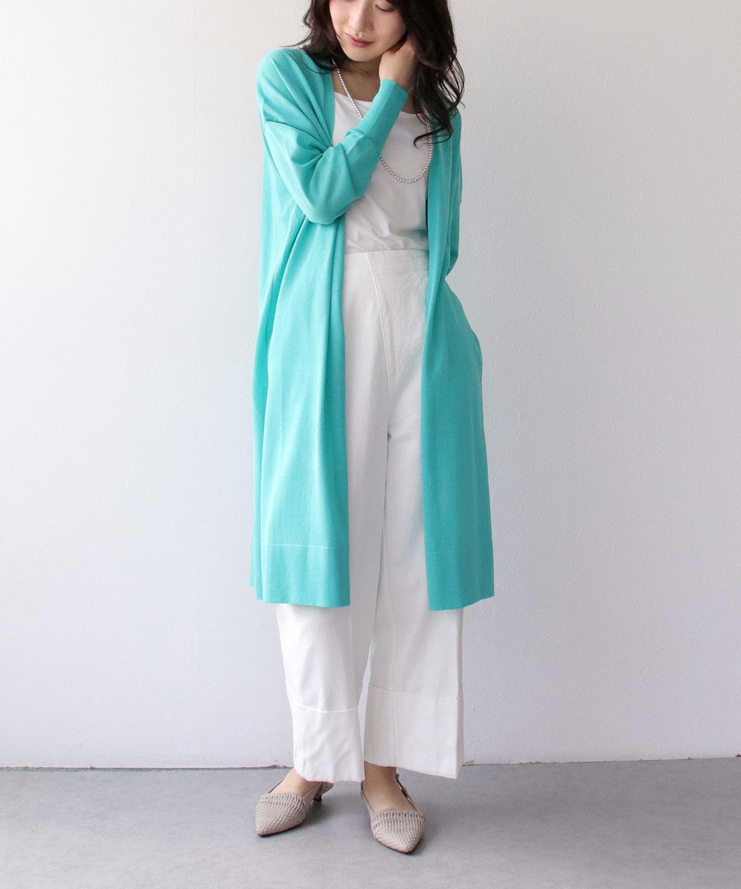 サイドスリットロングカーディガン | AND ON JIONE STORE（アンドオン 
