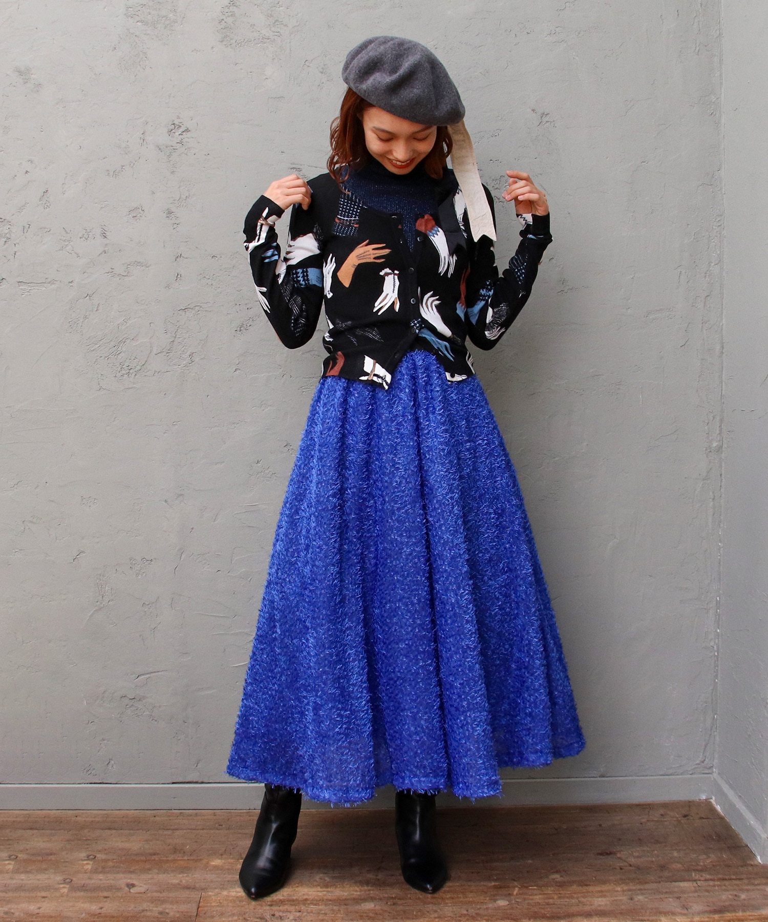 チュール付きラメフリンジフレアスカート | AND ON JIONE STORE