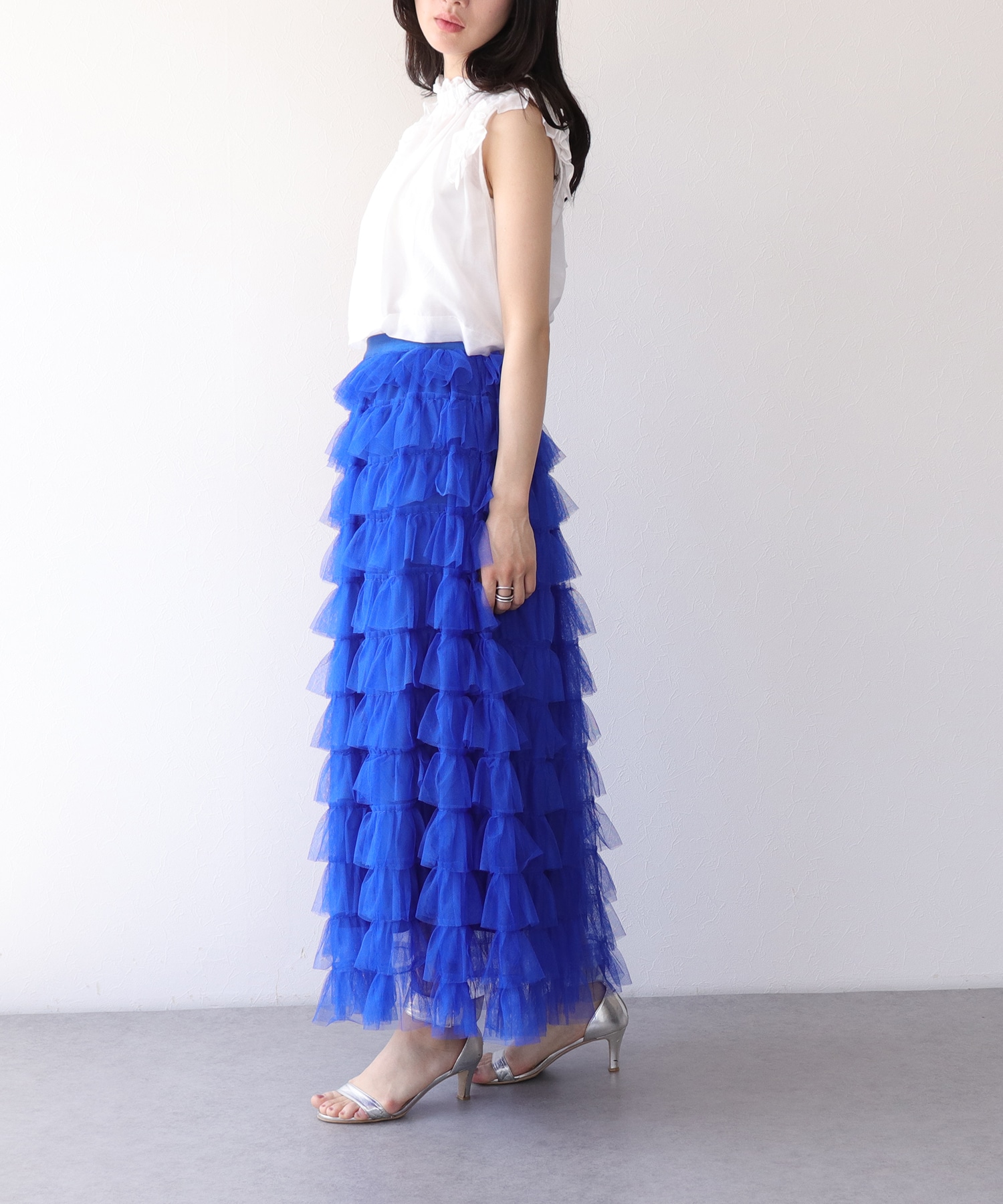 ティアードフリルチュールスカート | AND ON JIONE STORE（アンドオン  