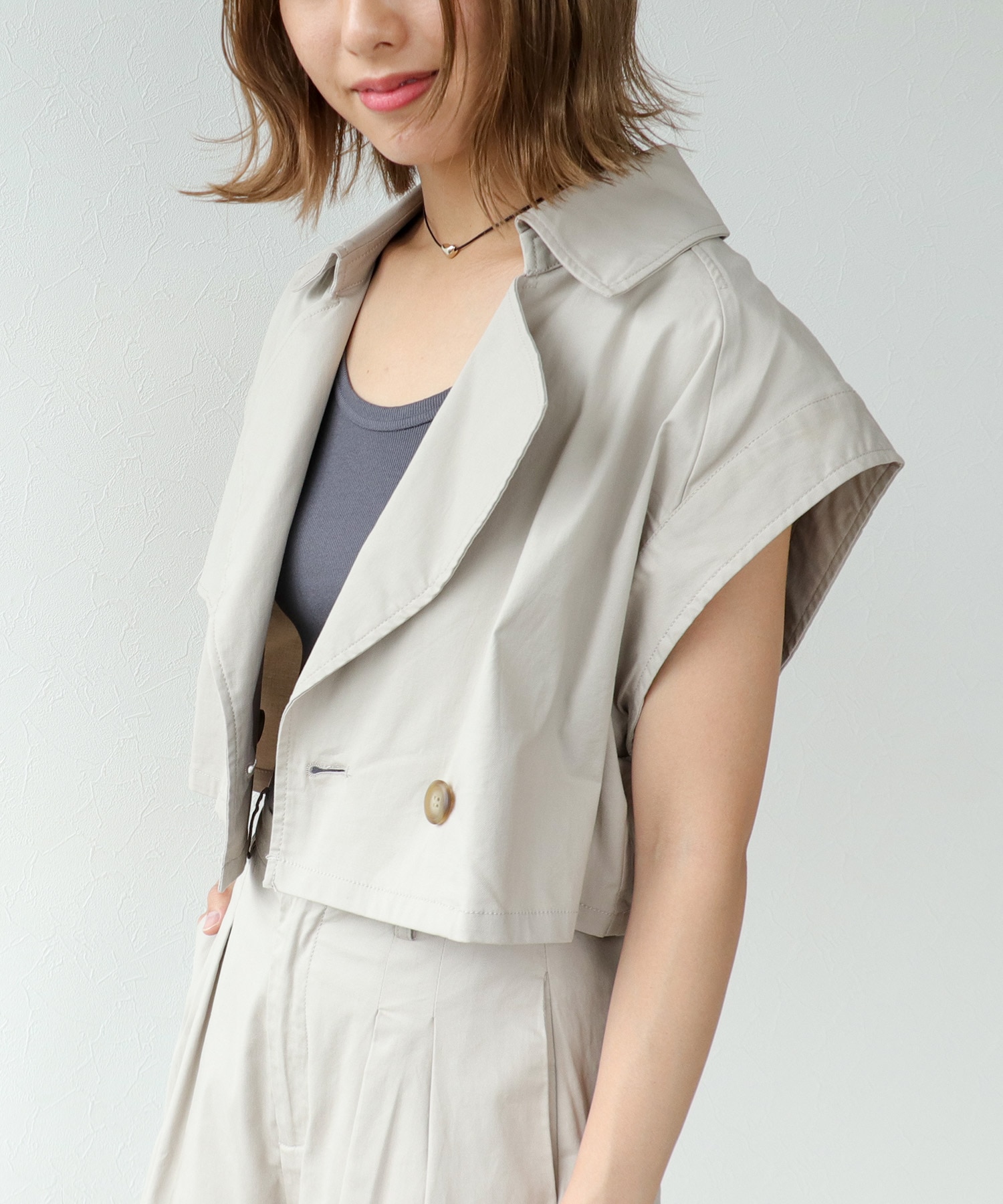 ショートトレンチベスト | AND ON JIONE STORE（アンドオン）ジオン 