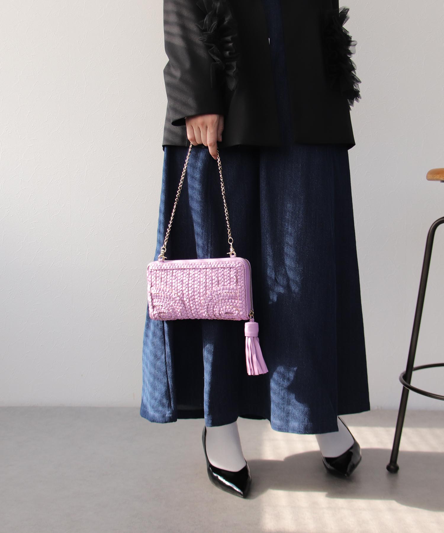 ラムクサリ編みウォレットBAG