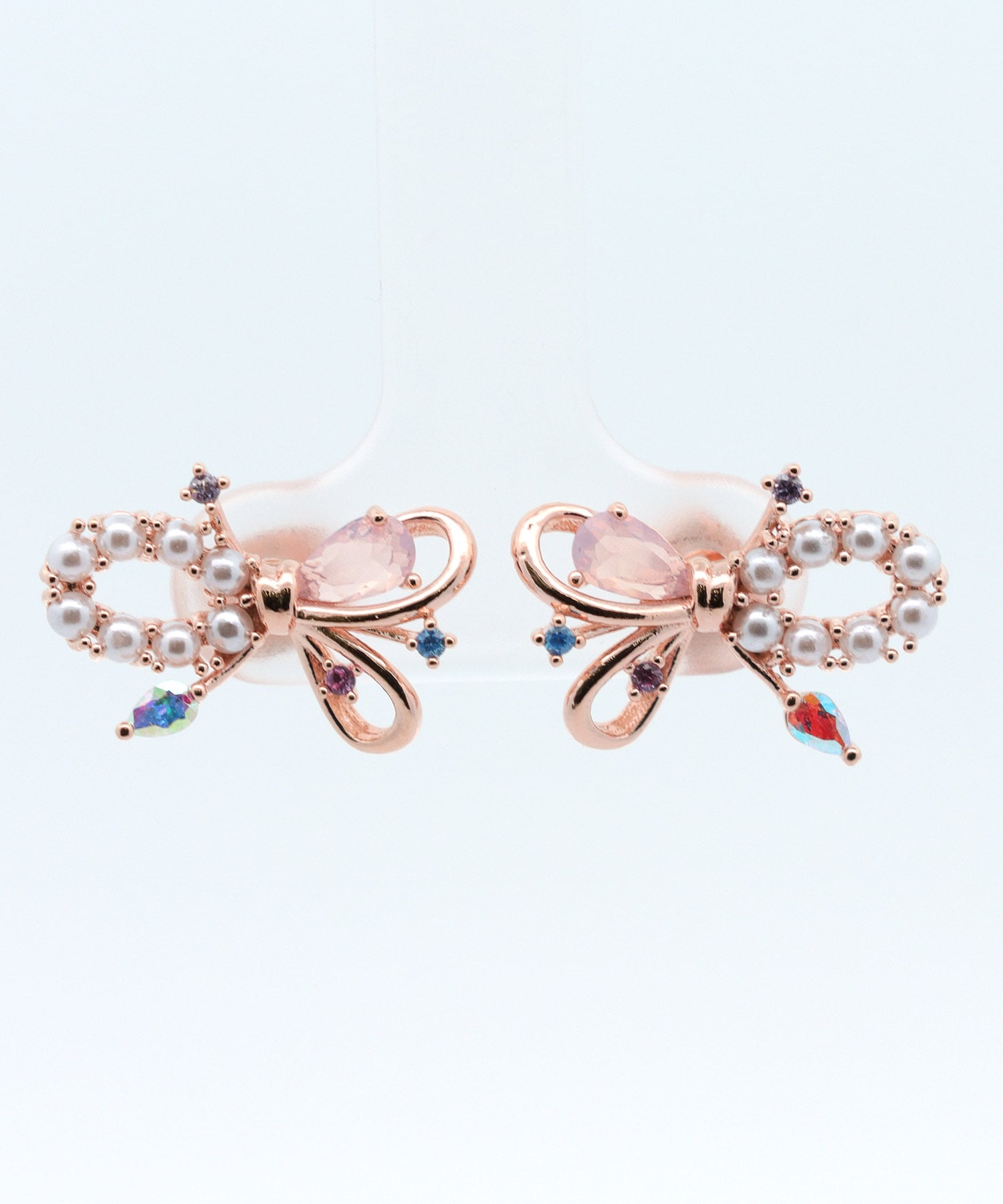 リボンビジュピアス