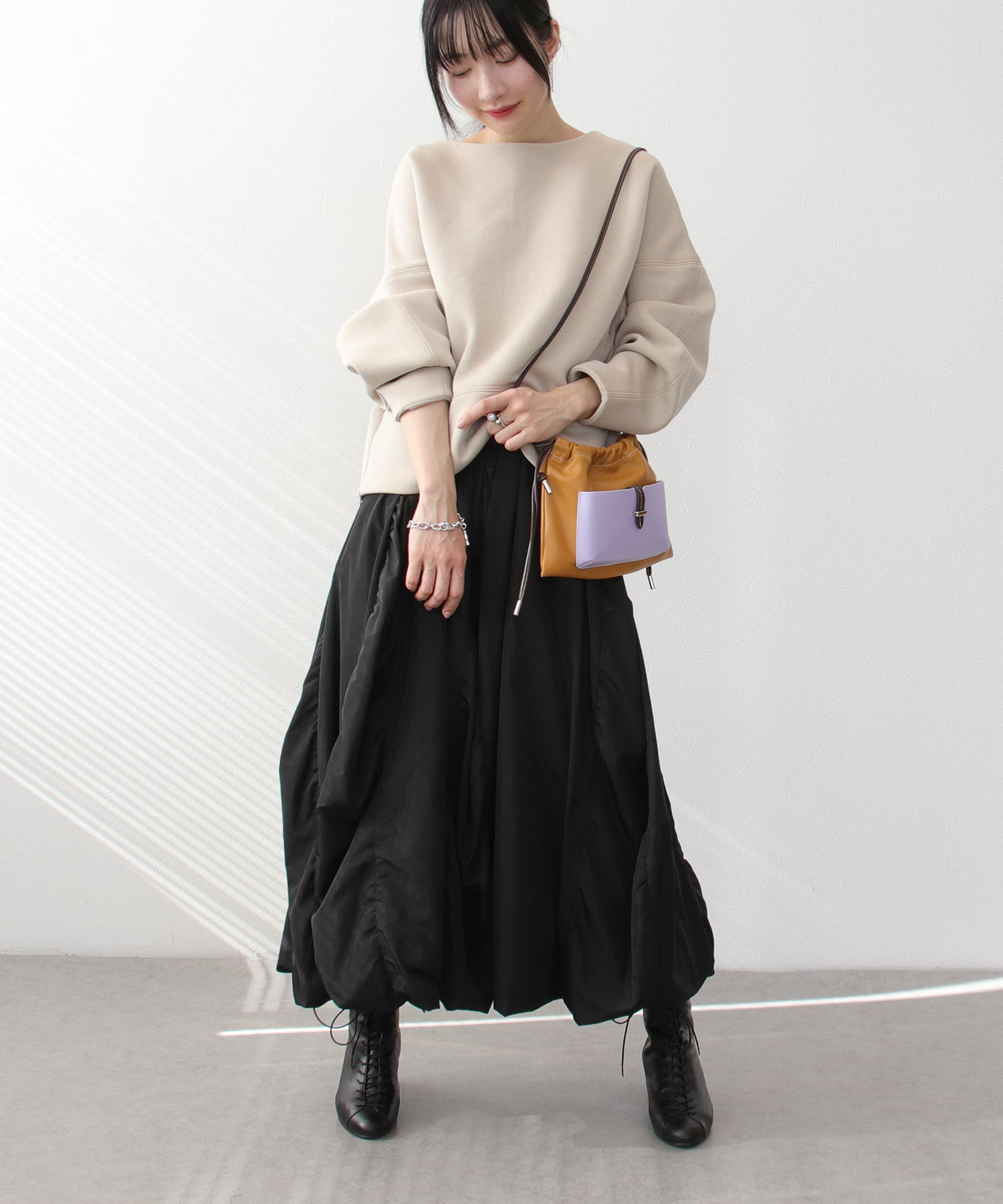 一部店舗・WEB限定＞ギャザーガゼットバルーンスカート | AND ON JIONE  