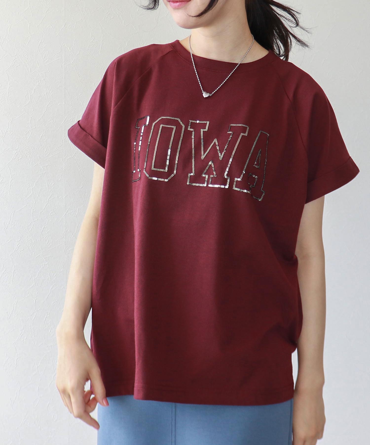 ファッション人気ブランドランキング スパンコールロゴドルマンTシャツ STORE JIONE ON AND | トップス
