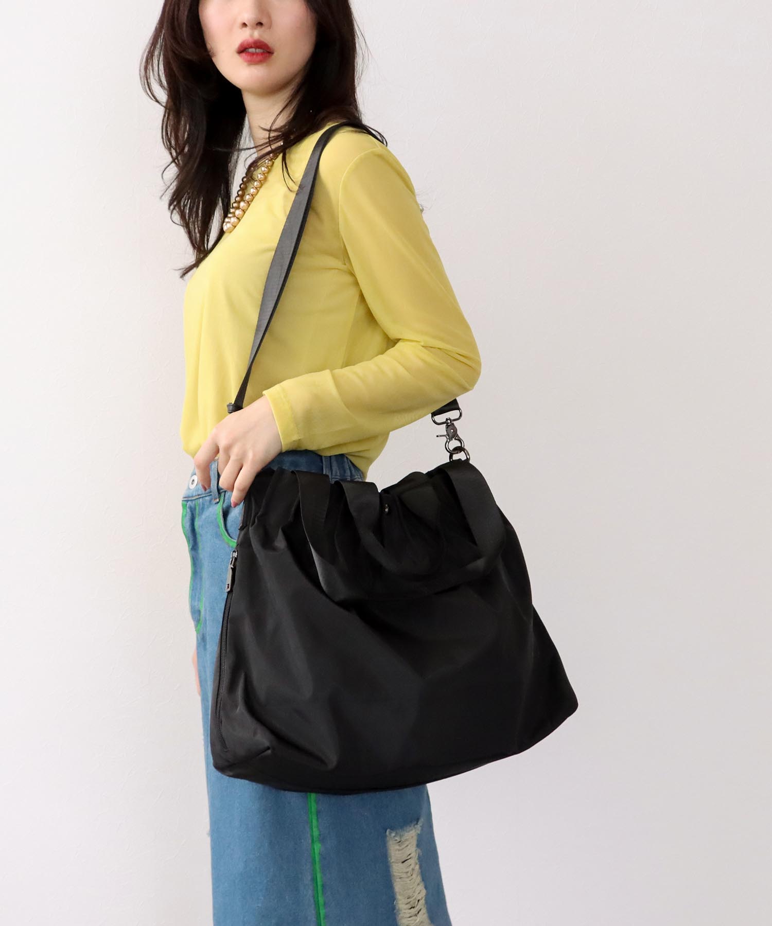 タックプリーツナイロン３WAY BAG
