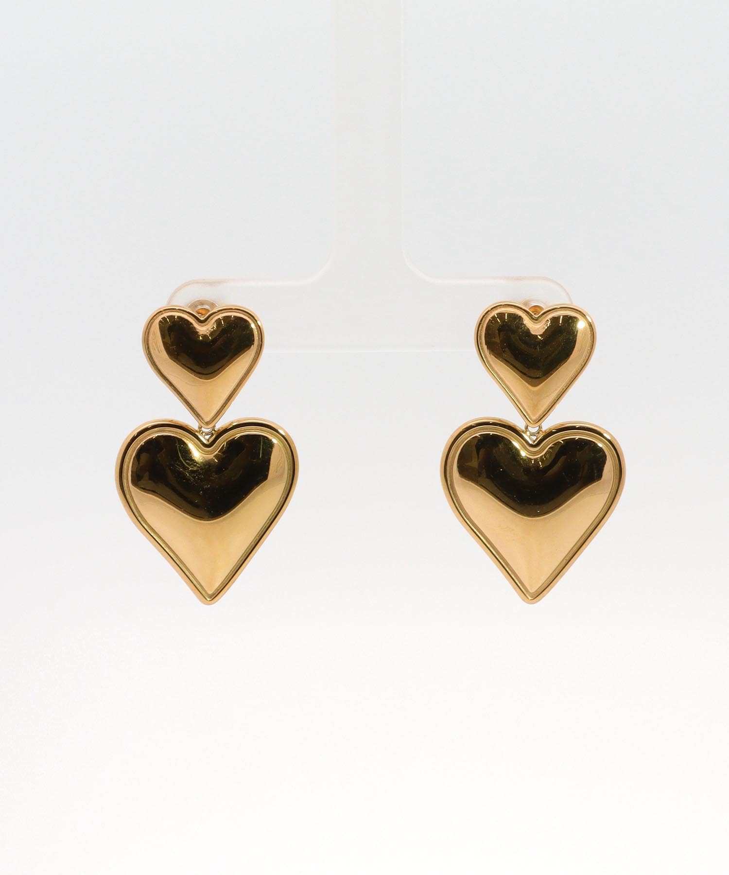 ダブルハートステンレスピアス | AND ON JIONE STORE
