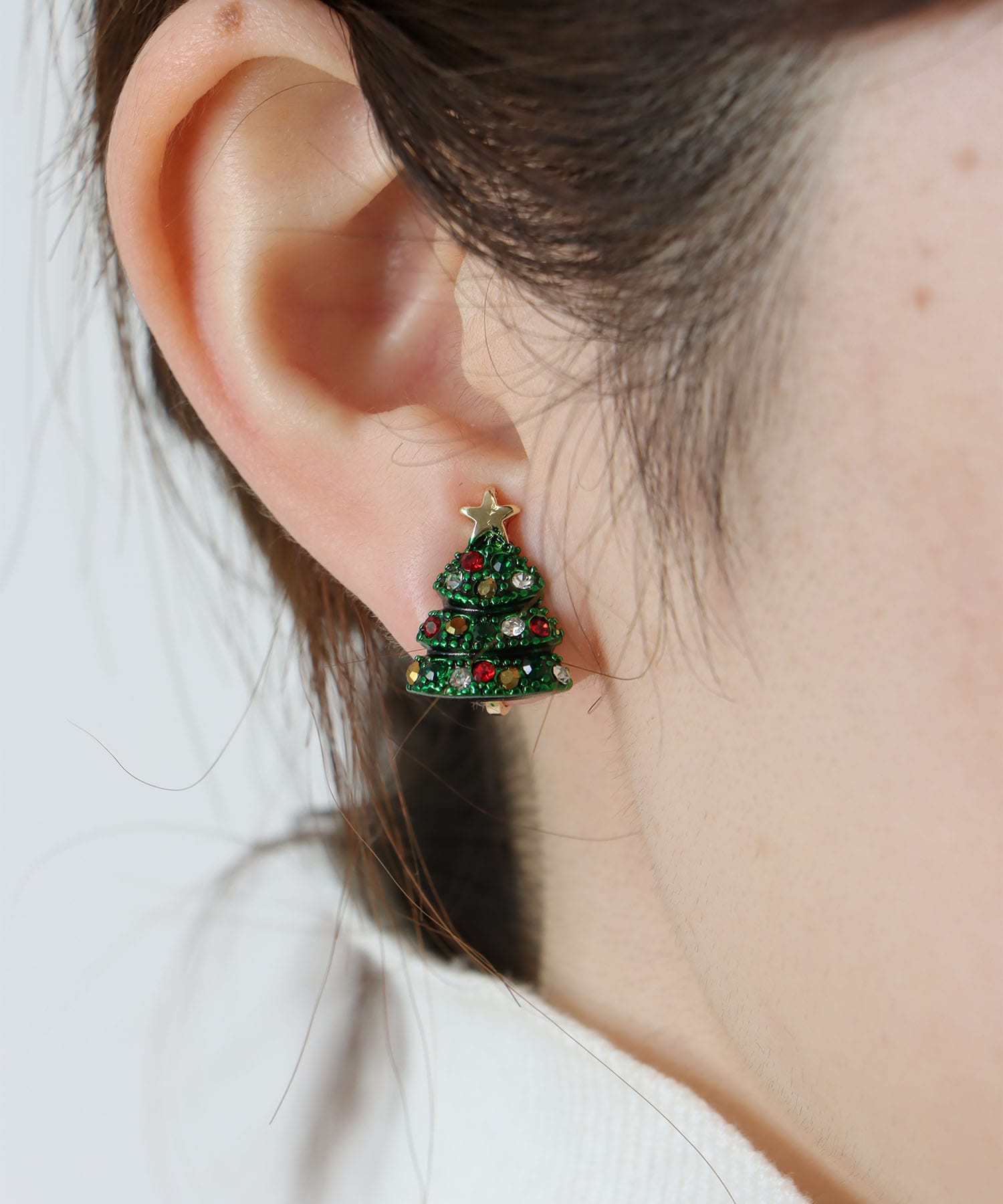 クリスマスツリーイヤリング