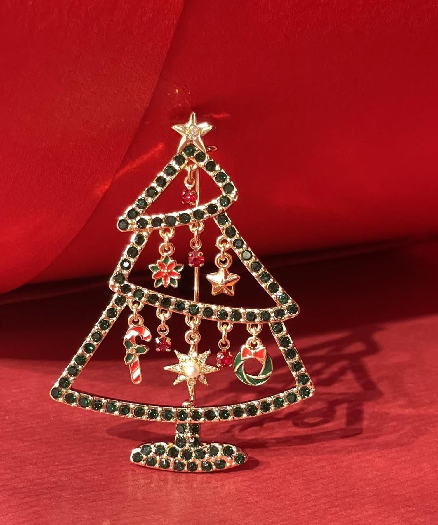 Christmasチャームブローチ