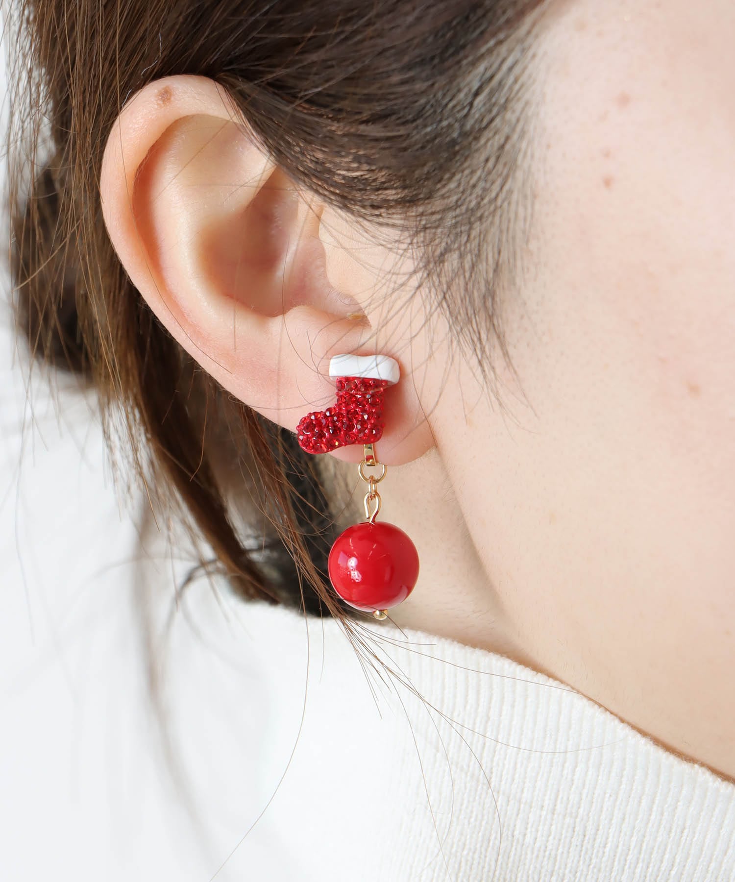 サンタ×ブーツイヤリング