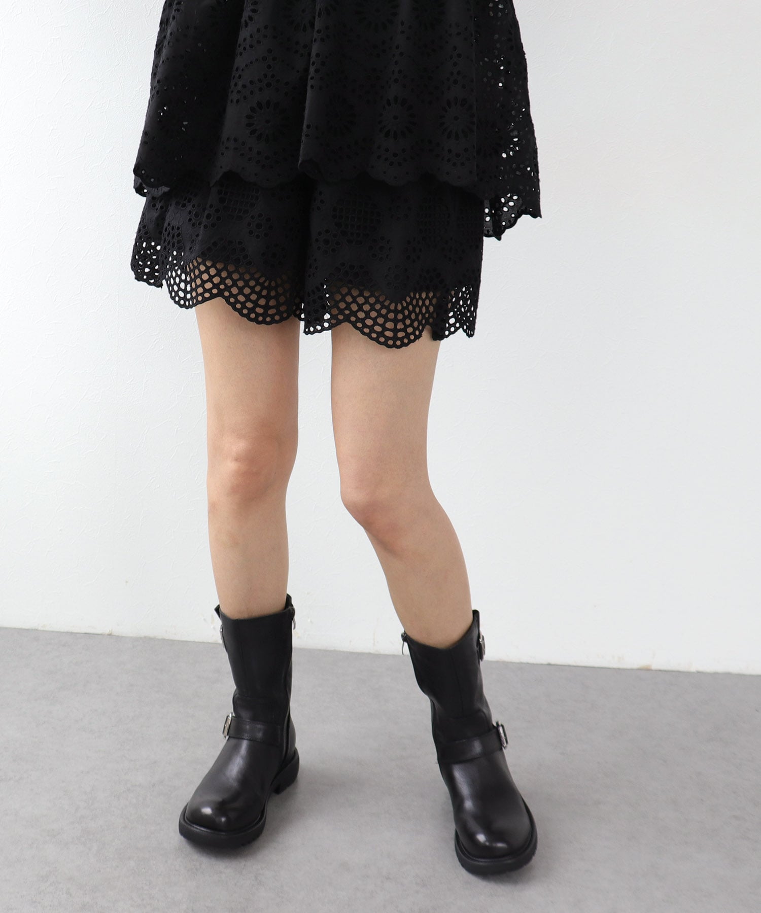 コットン刺繍ショートパンツ