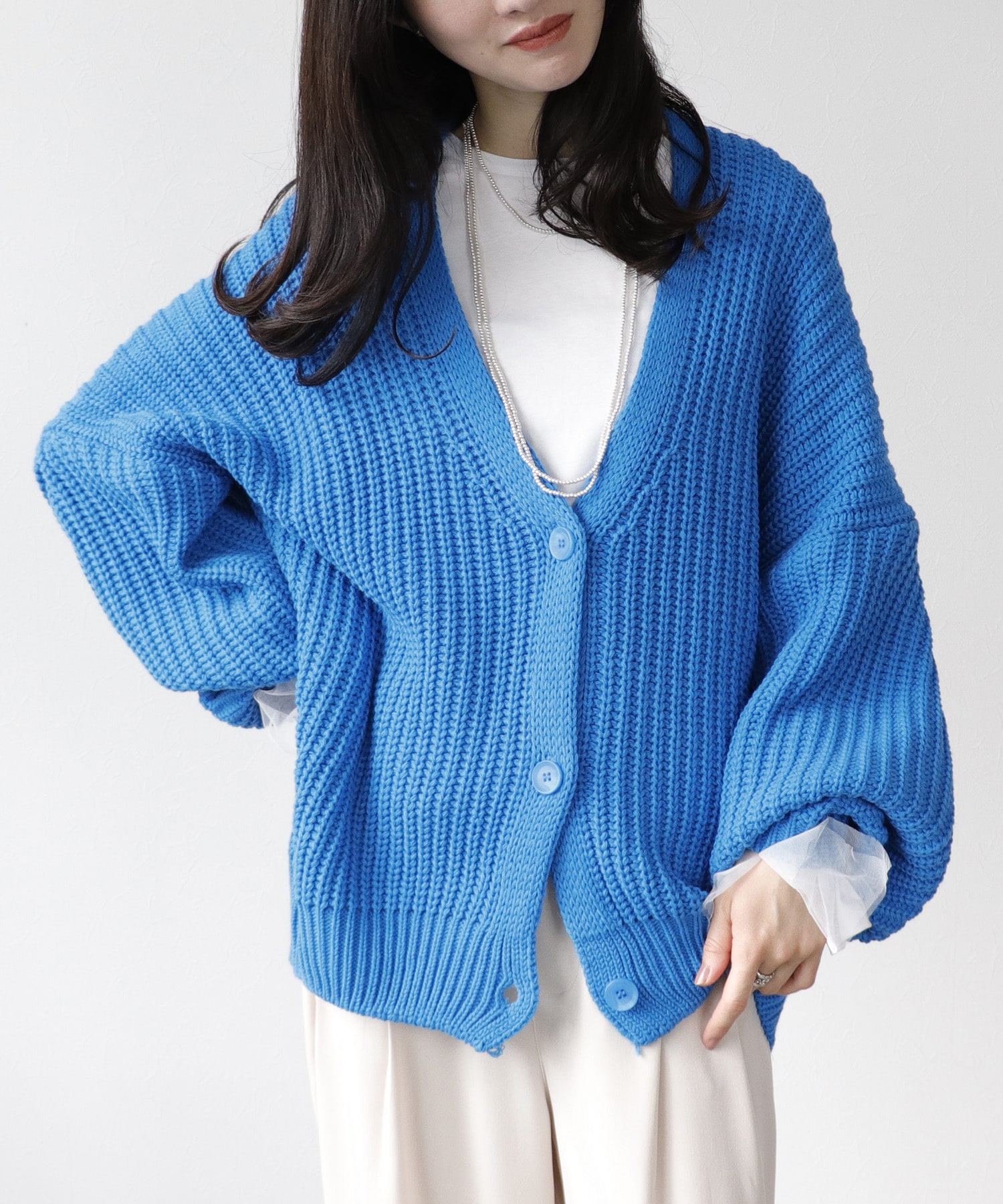 BIGシルエットニットカーディガン