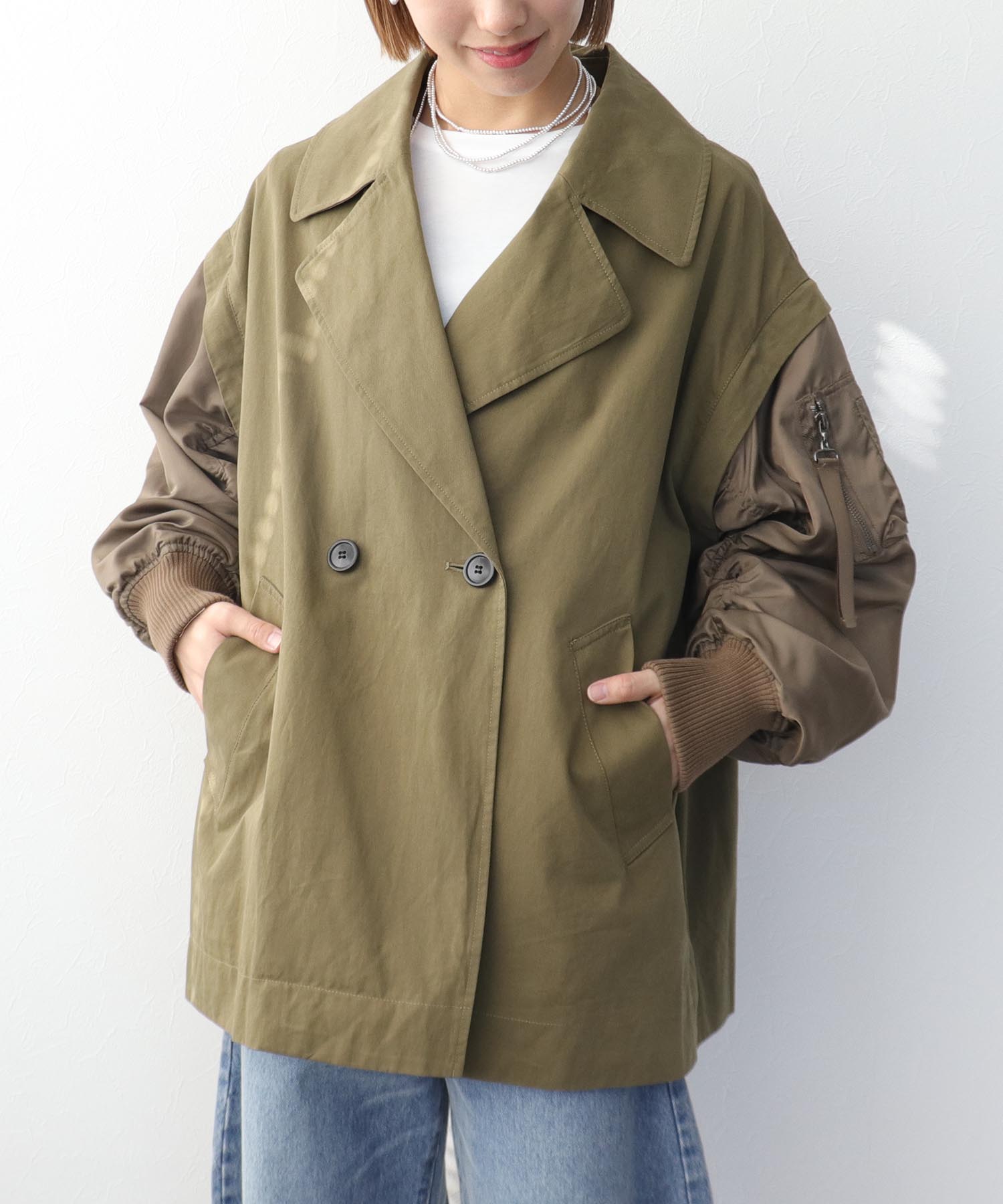 ＭＡ－１スリーブビックカラーハーフコート