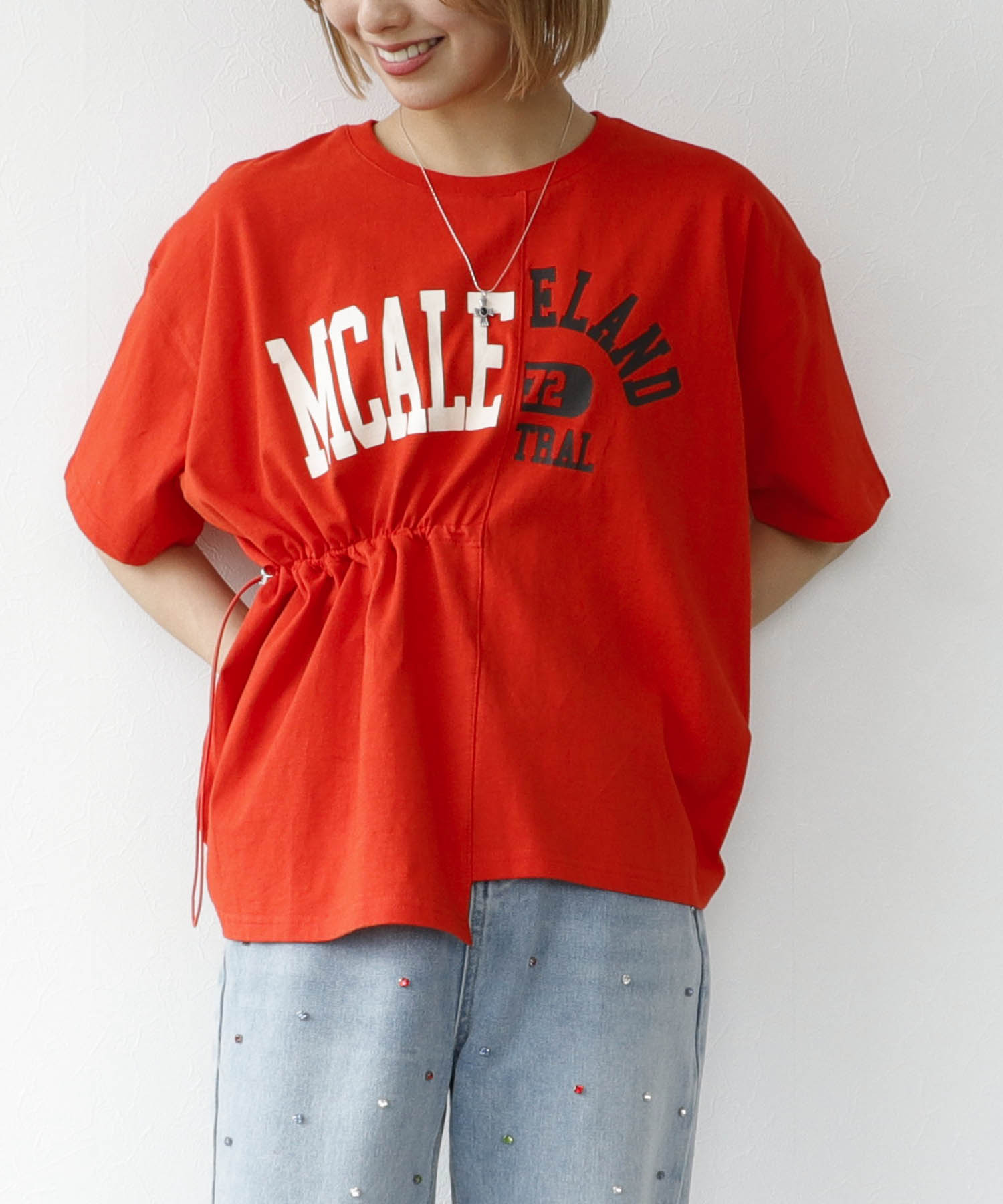 リメイク風クルーアシメTシャツ
