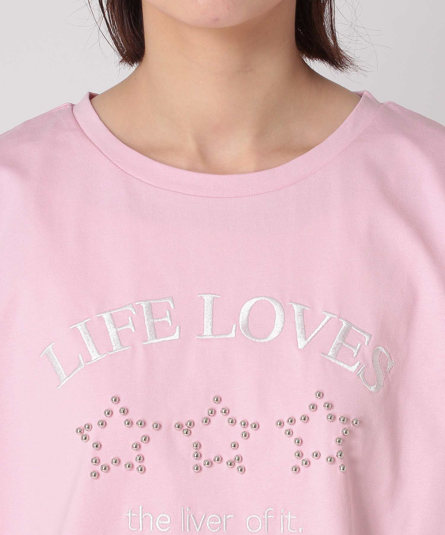 スタースタッズロゴ刺繍プルオーバー