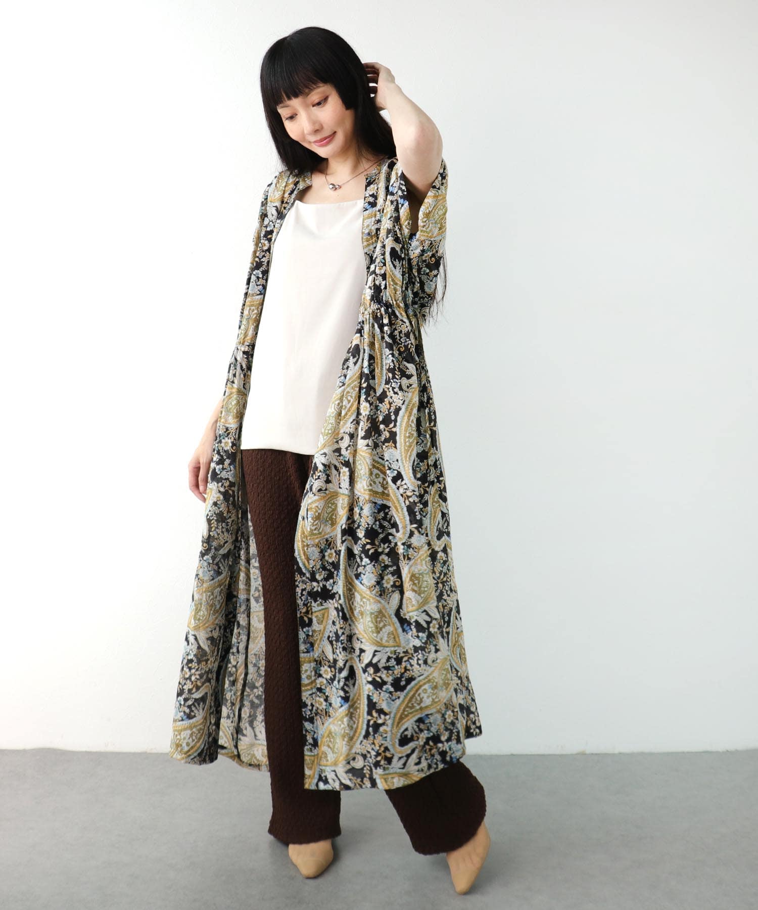 シュリングジャージフレアパンツ