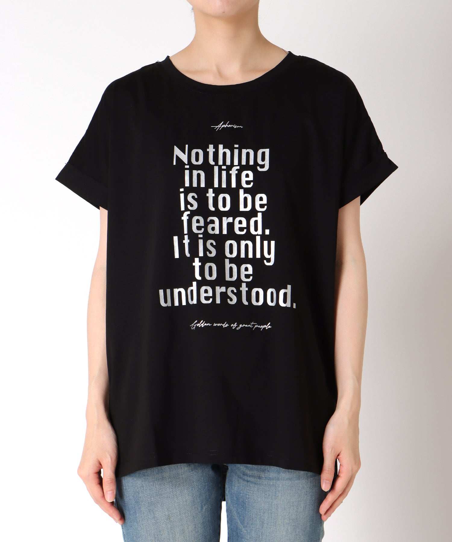 箔プリントルーズTシャツ