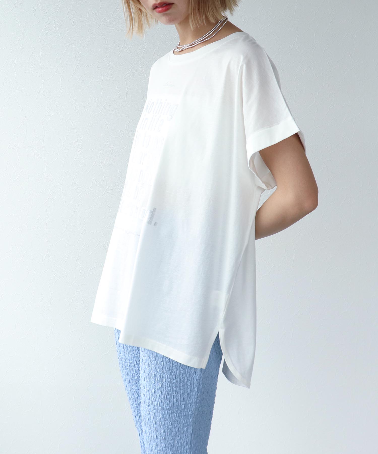 箔プリントルーズTシャツ