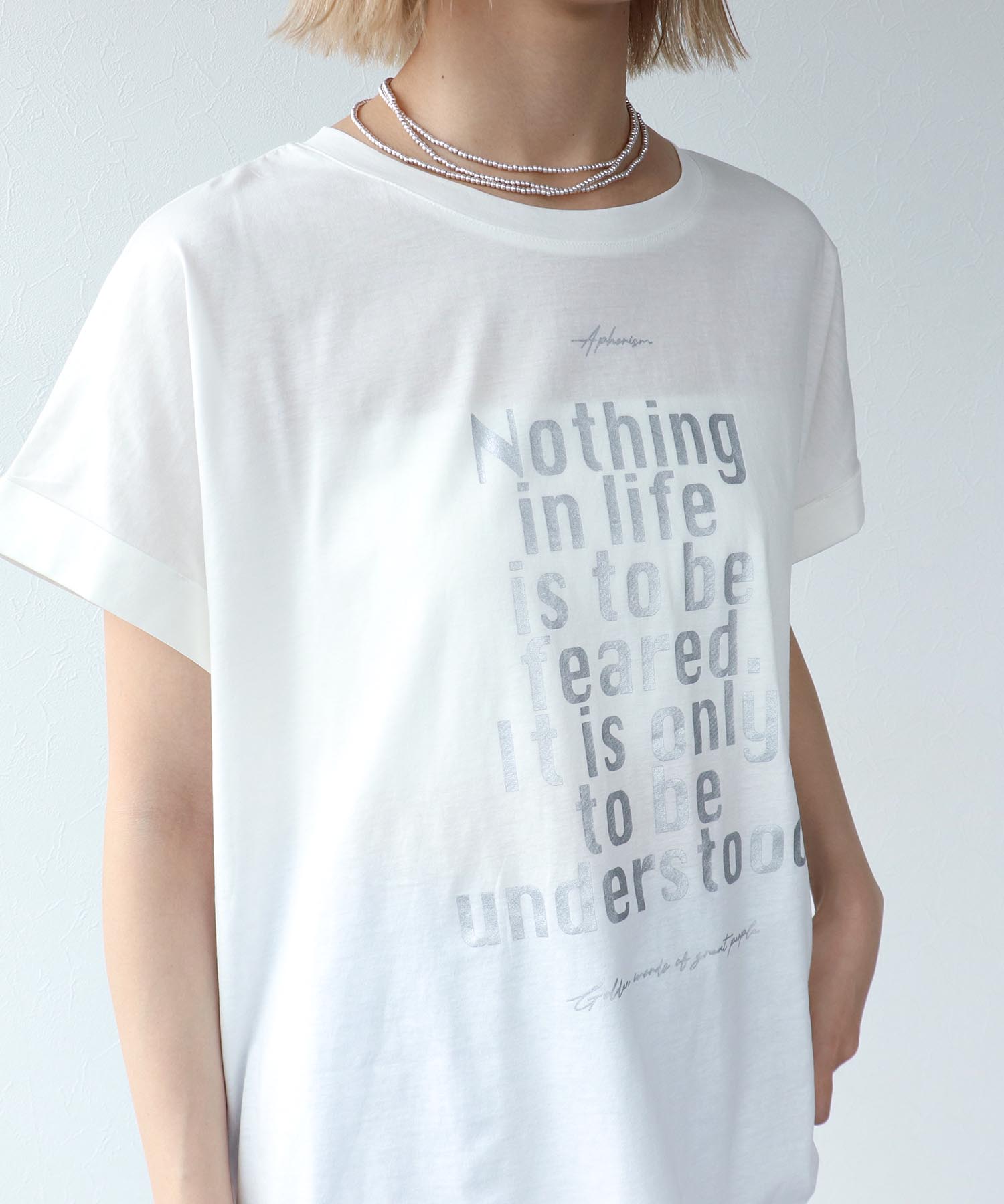 箔プリントルーズTシャツ
