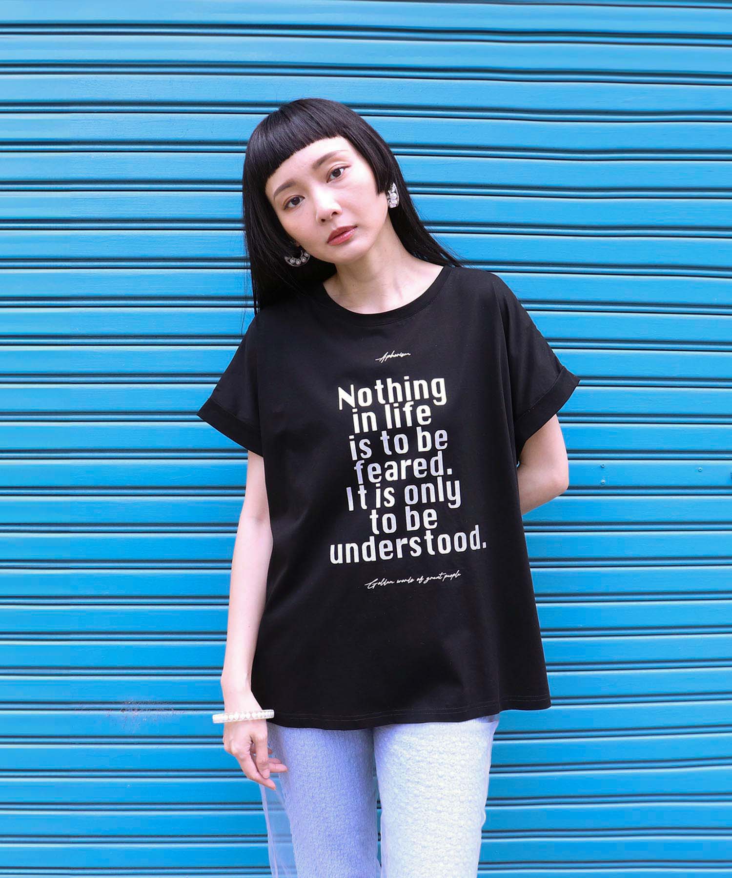 箔プリントルーズTシャツ