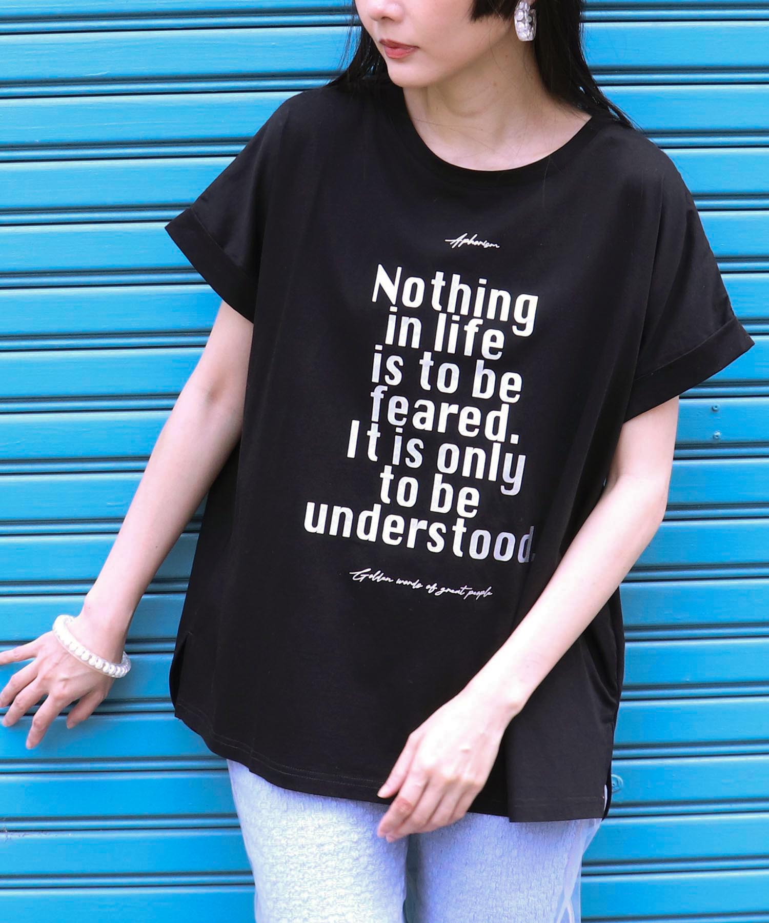 箔プリントルーズTシャツ