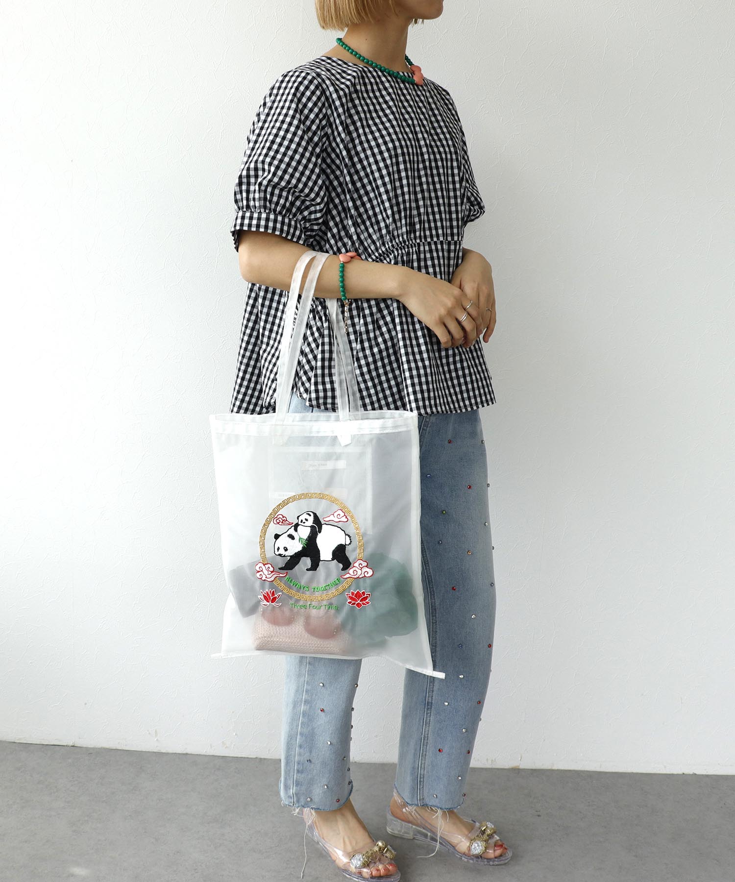 刺繍チュールA4トート
