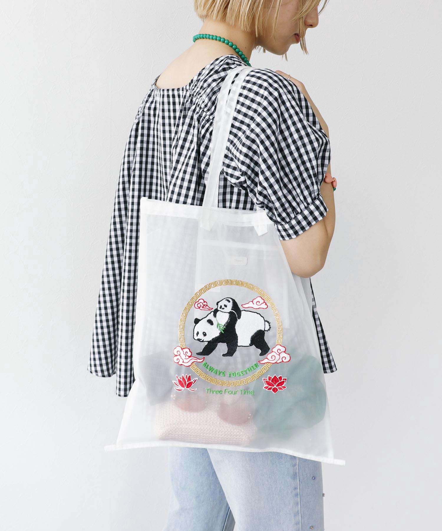 刺繍チュールA4トート