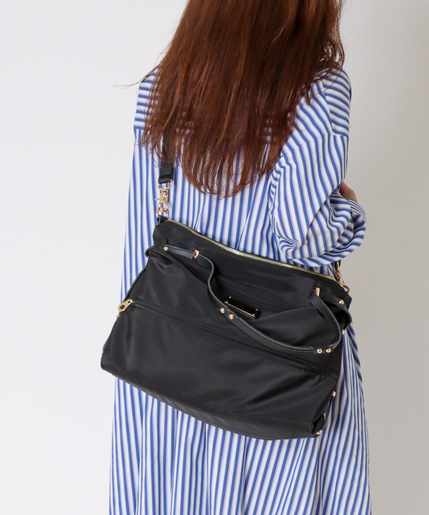 トリムレザージッパーポケットナイロンＢＡＧ