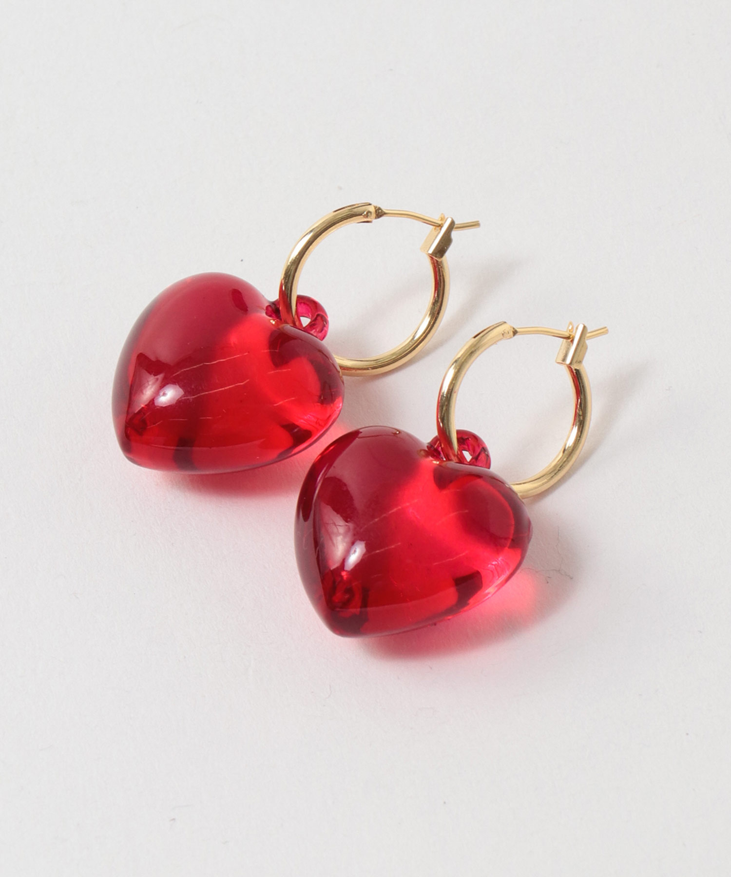 カラフルハートフープピアス