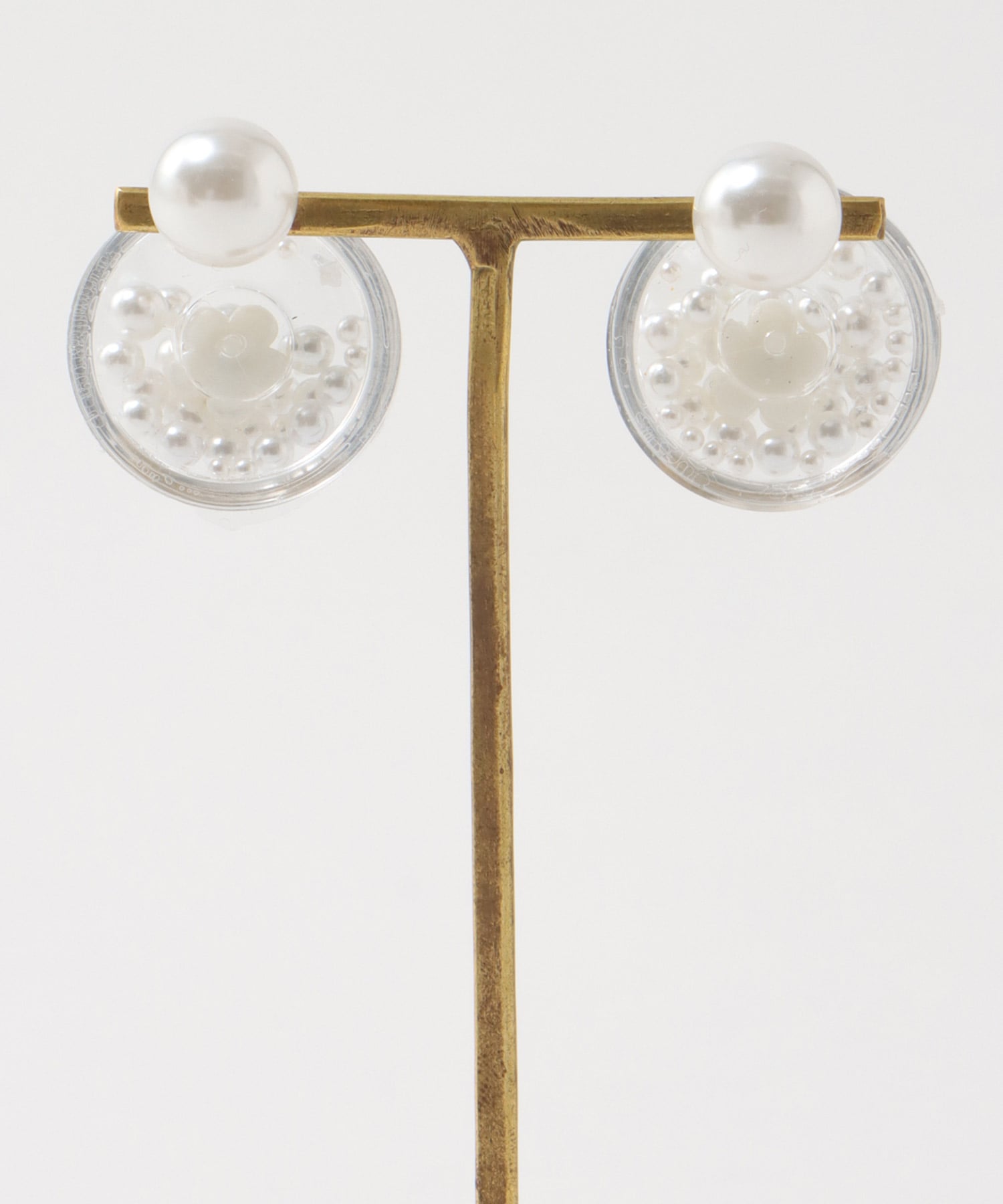 フラワーパールドームピアス（12mmパールキャッチ）
