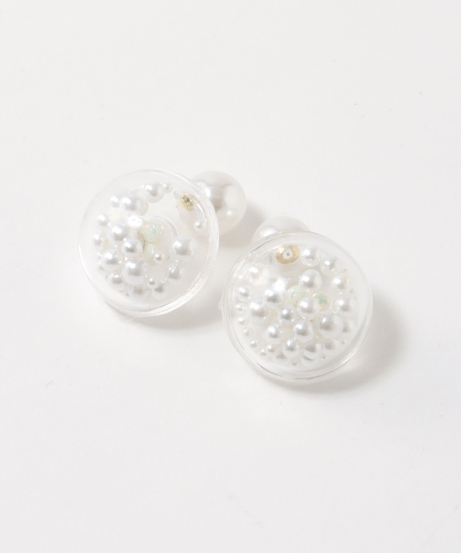 フラワーパールドームピアス（12mmパールキャッチ）