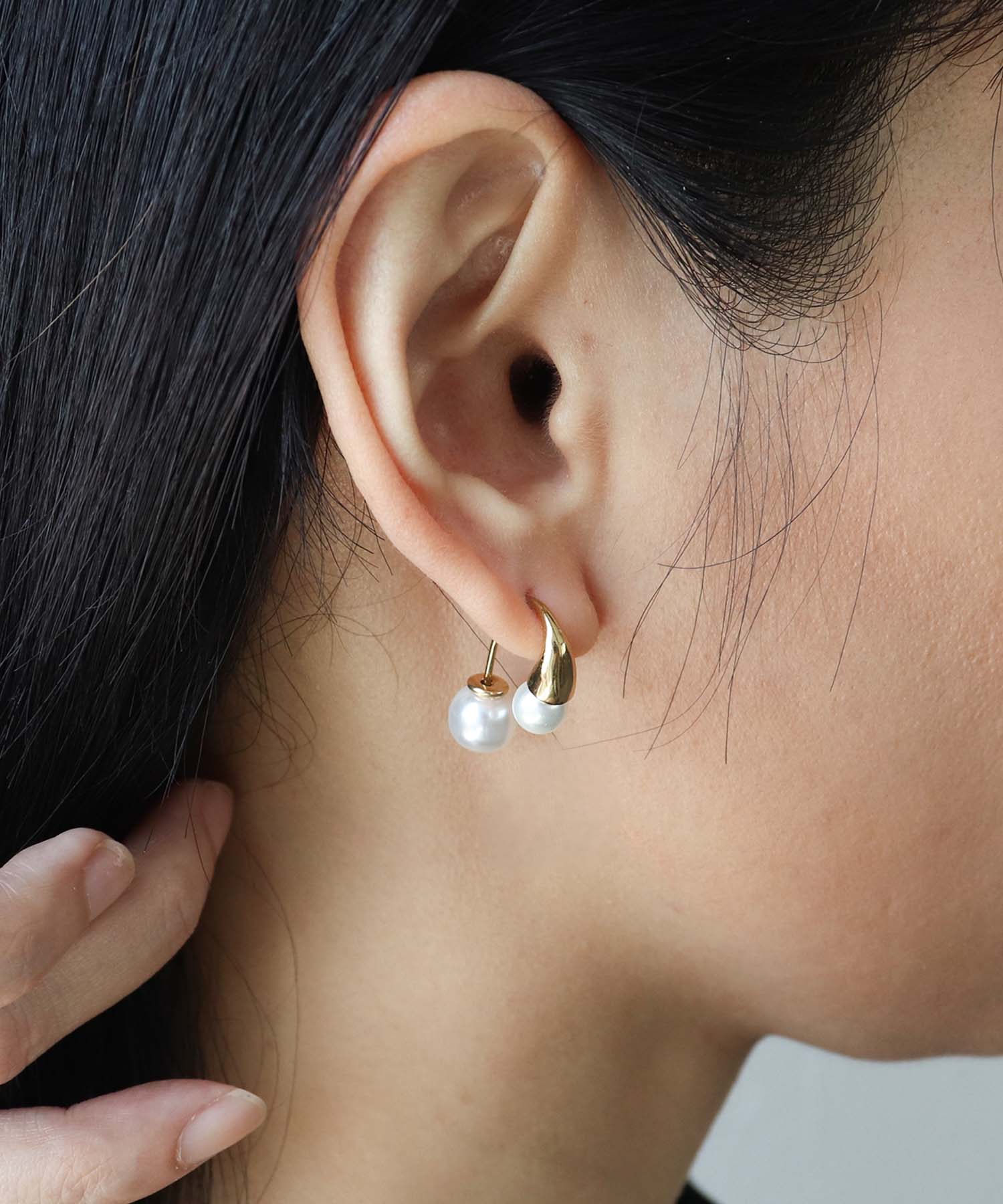 パールフック×パールキャッチステンレスピアス