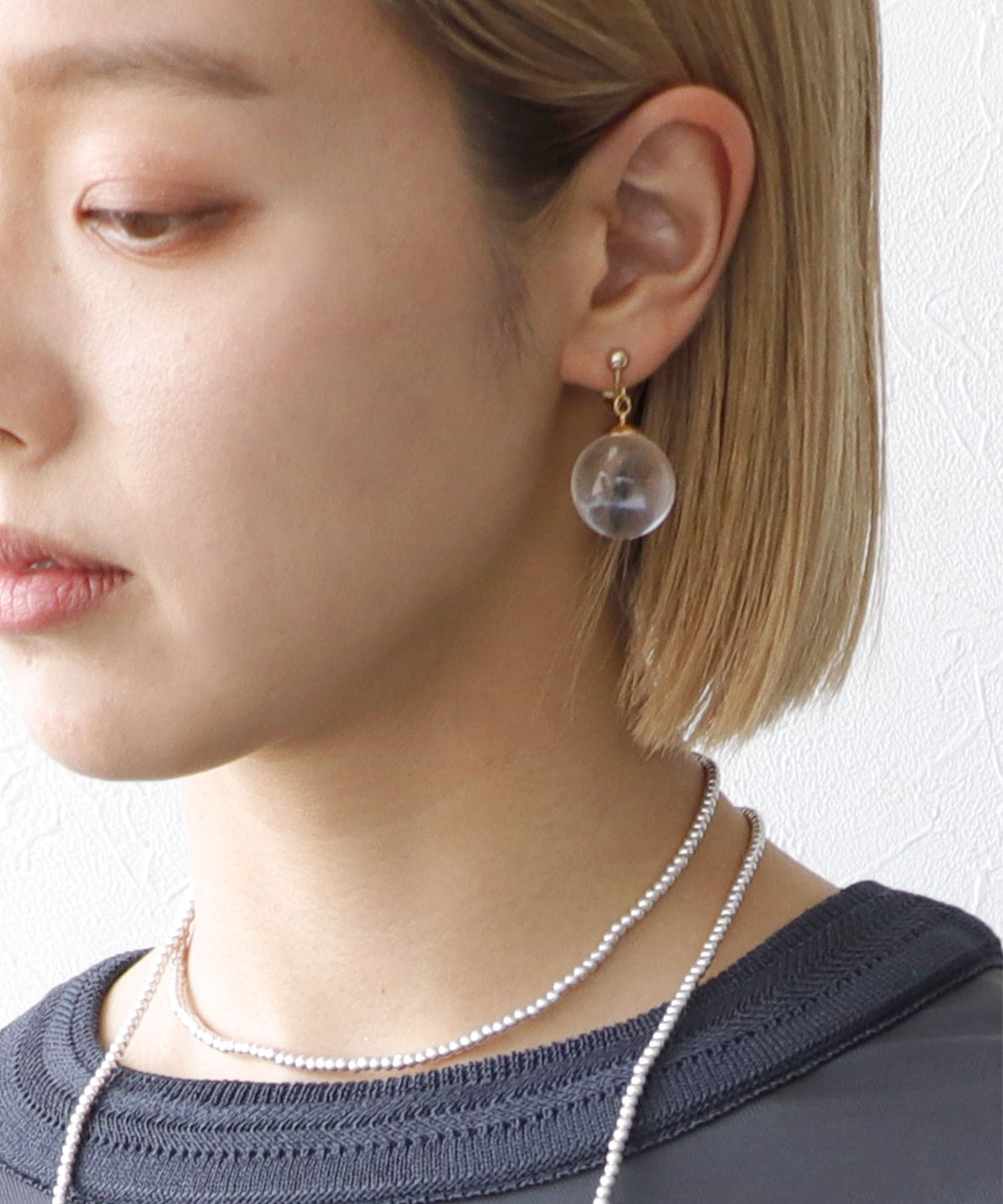 BIGクリアボールイヤリング（20㎜）